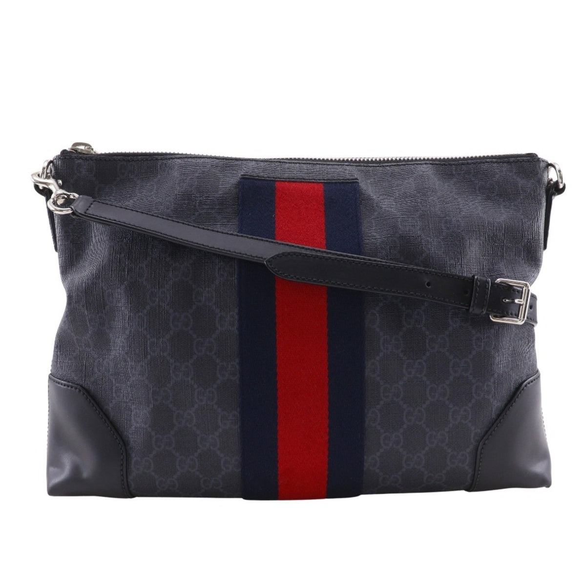 Gucci Black Gg Supreme Messenger Bag Shoulder Bag (Pre-Owned)