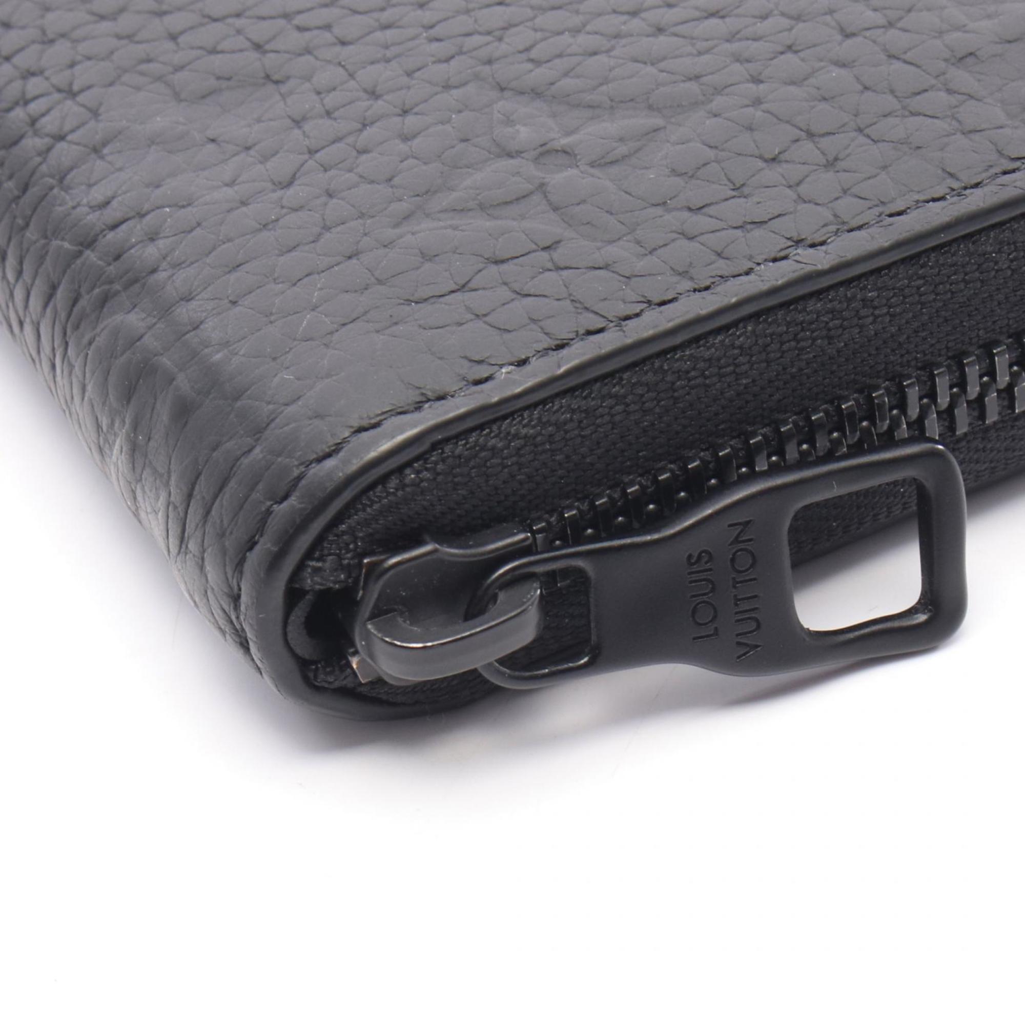 Louis Vuitton Black Noir Leather Long Wallet (Bi-Fold) (Pre-Owned)