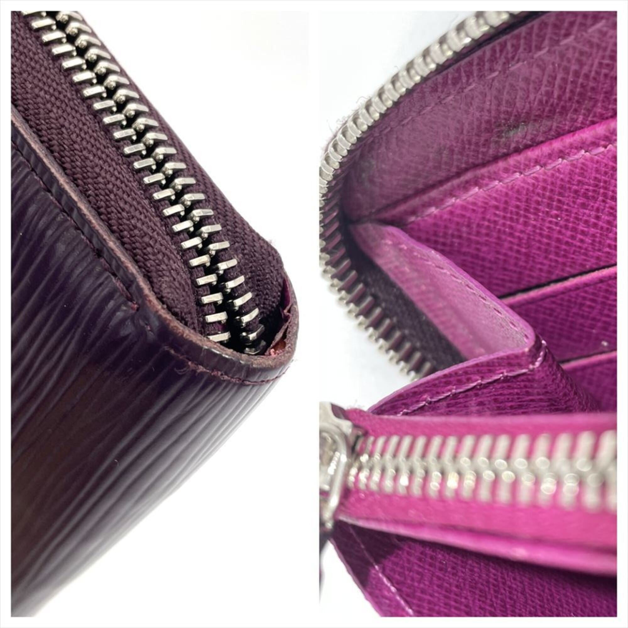 Louis Vuitton Black Cassis Purple Epi Leather Long Wallet (Bi-Fold) (Pre-Owned)