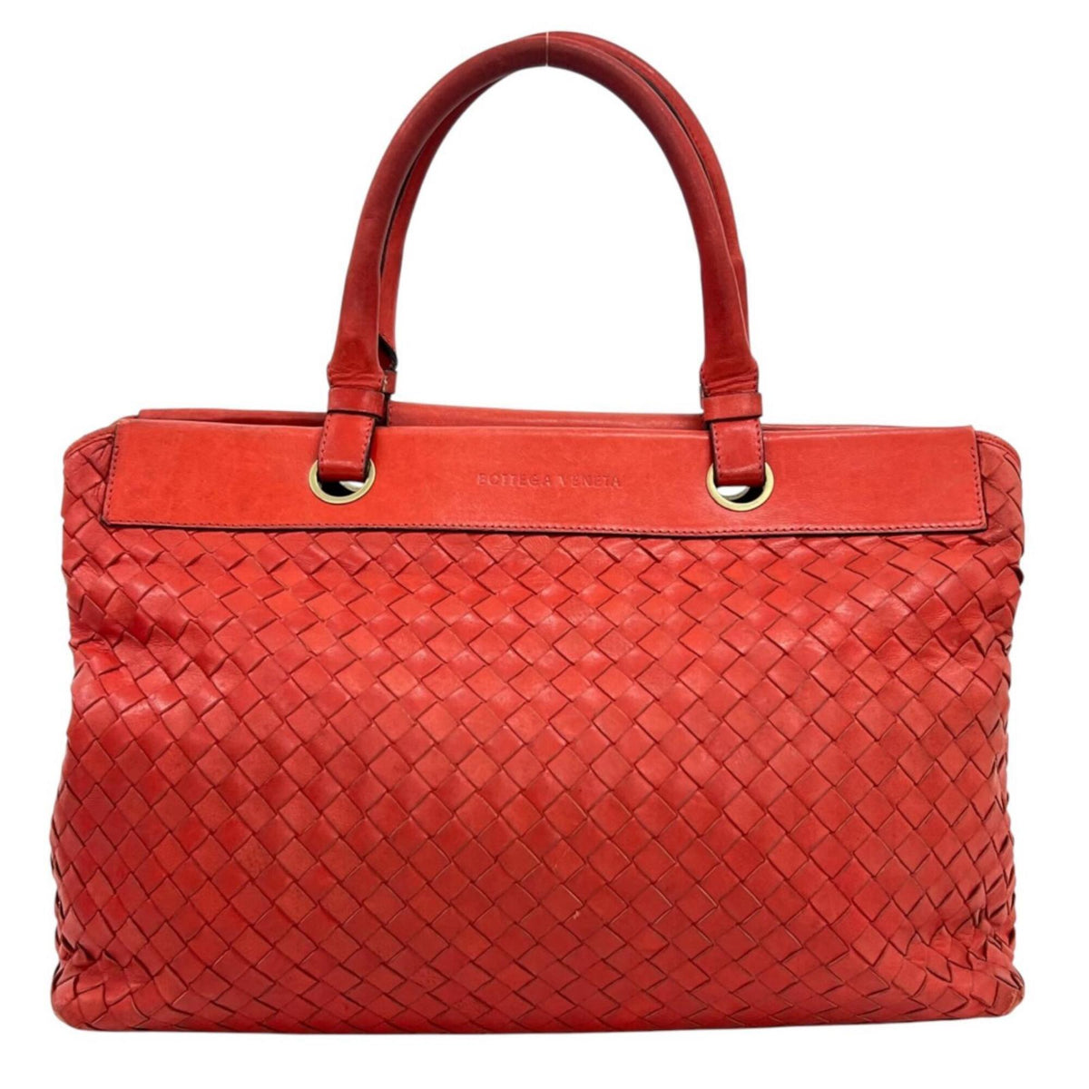 Bottega Veneta Red Color Leather Handbag (Pre-Owned)
