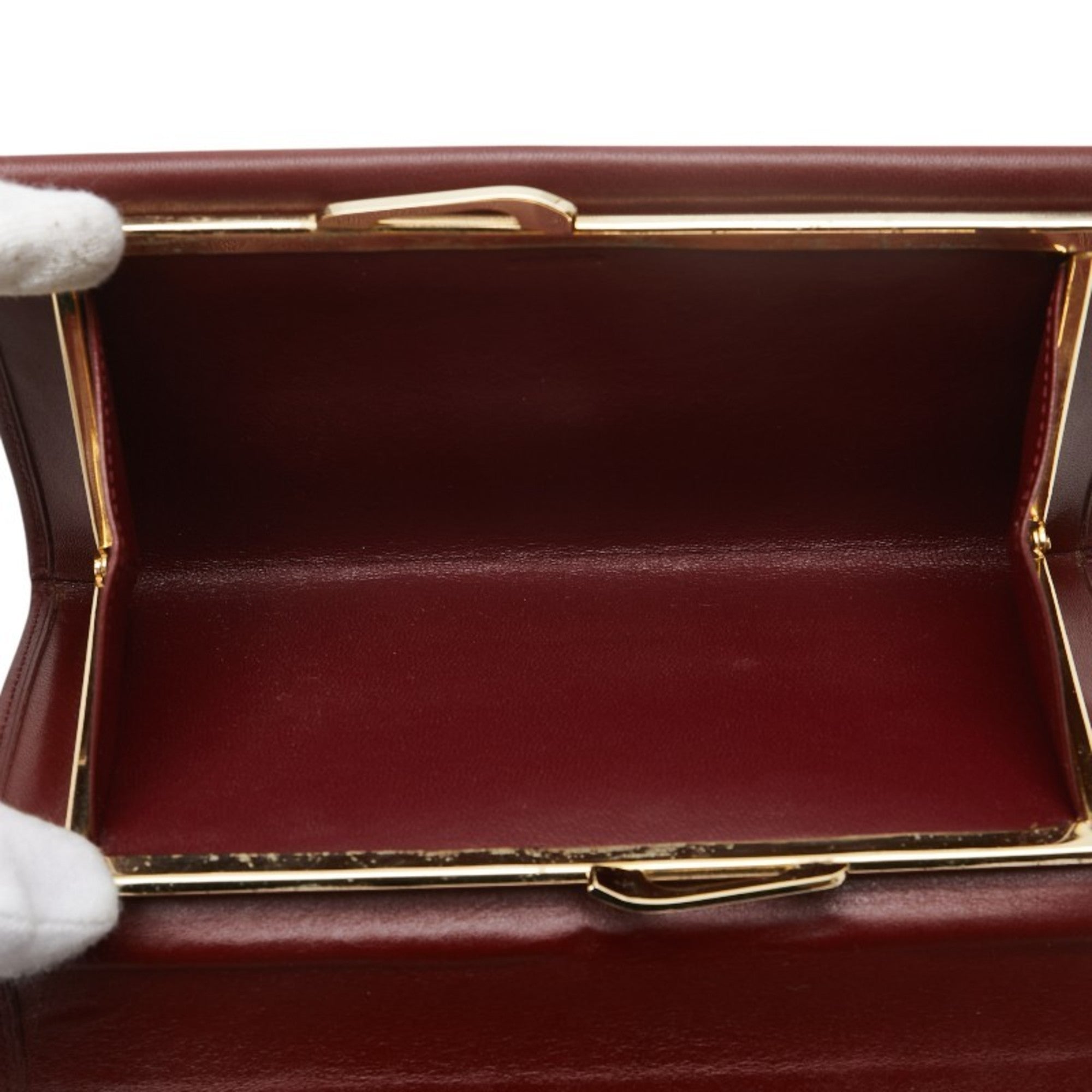Cartier Must Bordeaux Wine Red Leather Coin Purse/Coin Case (Pre-Owned)
