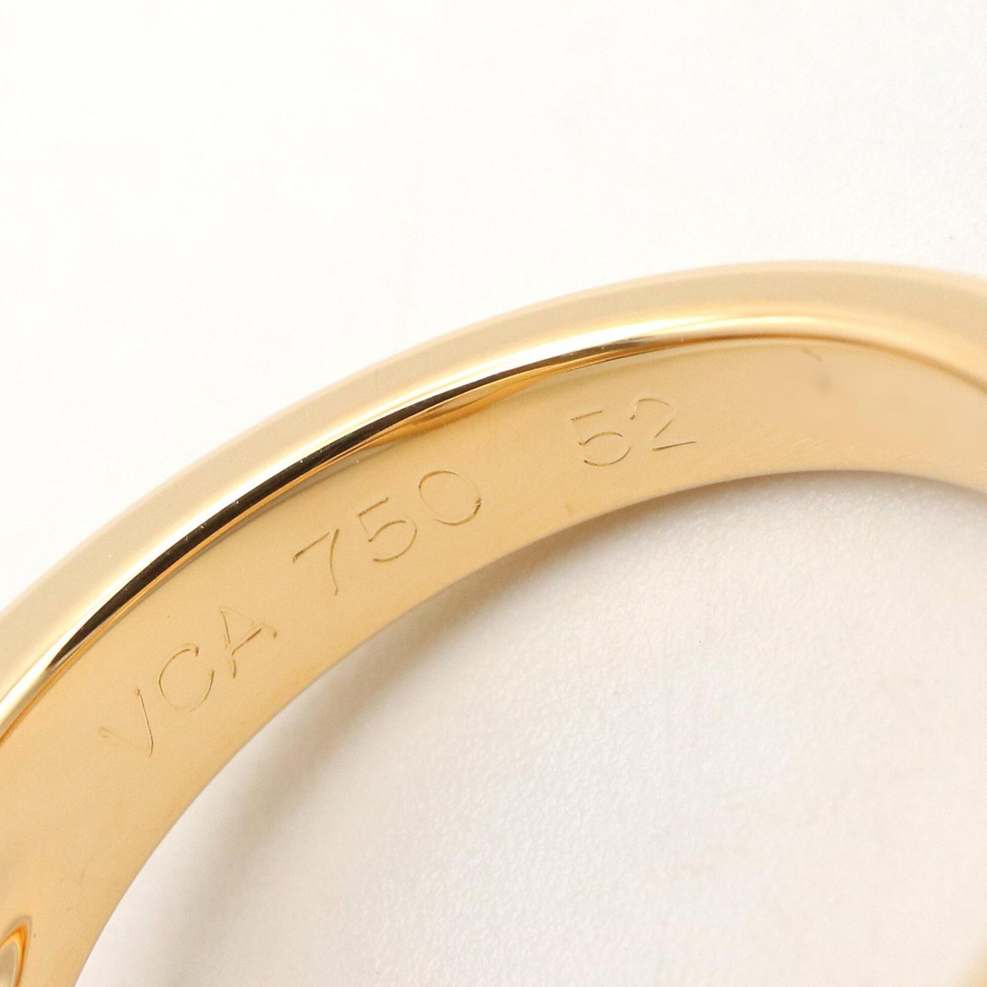 Van Cleef & Arpels Gold Blue Yellow Gold (18K) Mother Of Pearl Band Ring (Pre-Owned)