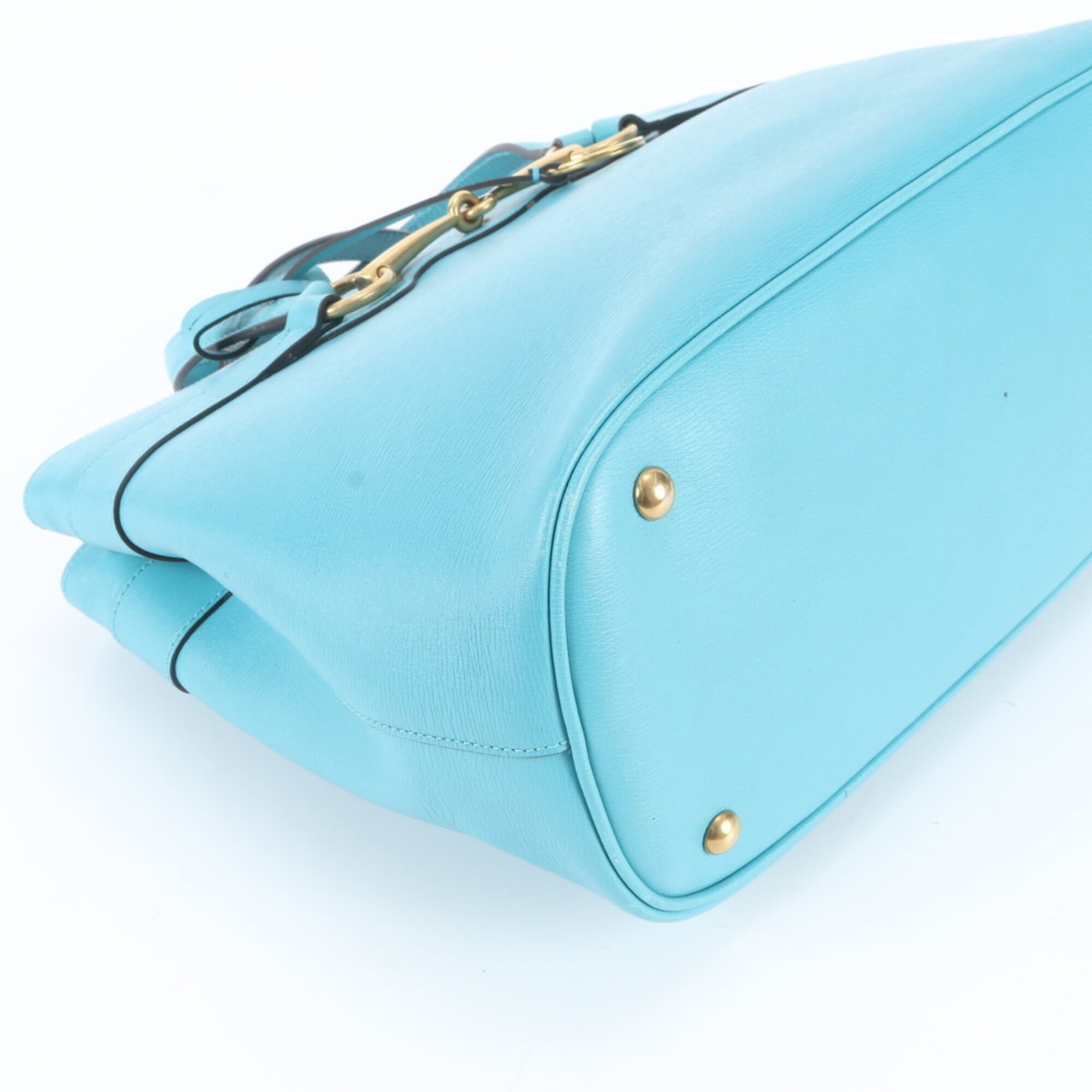 Gucci Blue Turquoise Leather Handbag Shoulder Bag Tote Bag (Pre-Owned)