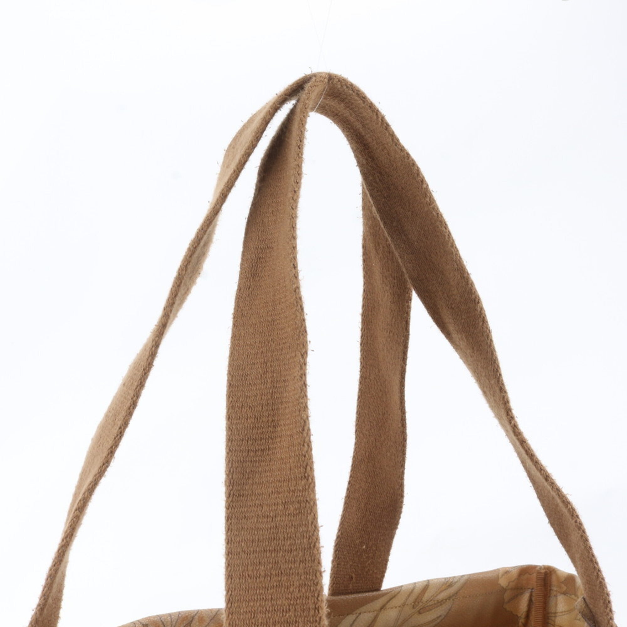 Salvatore Ferragamo Beige Leather Coated Canvas Handbag Shoulder Bag Tote Bag (Pre-Owned)