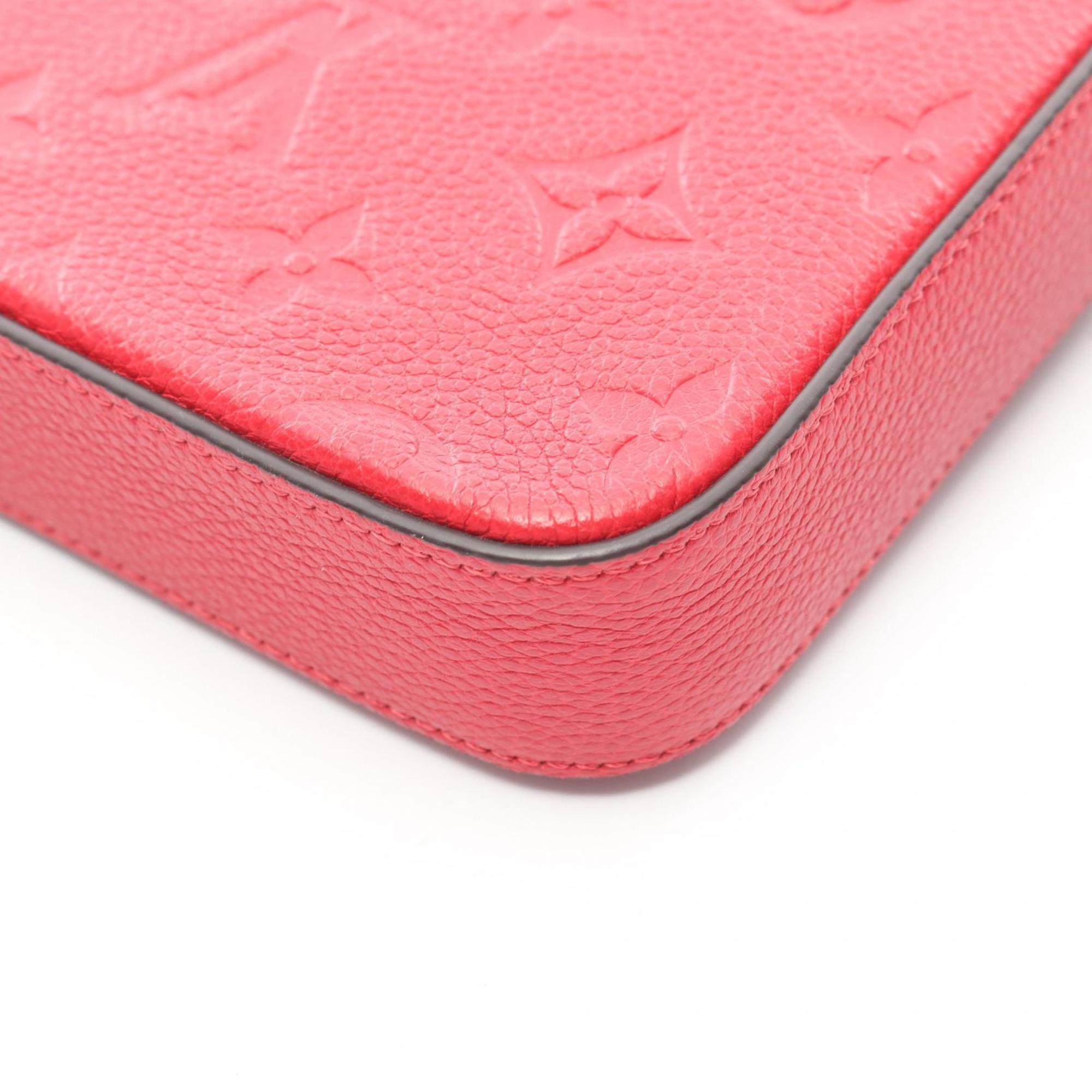 Louis Vuitton Red Color Sacrlet Monogram Empreinte Pochette Shoulder Bag (Pre-Owned)