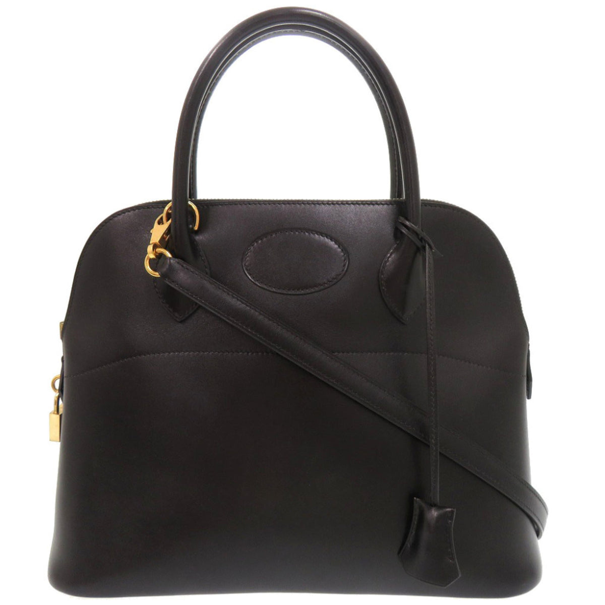 Hermes Black Box Calf Leather Handbag (Pre-Owned)