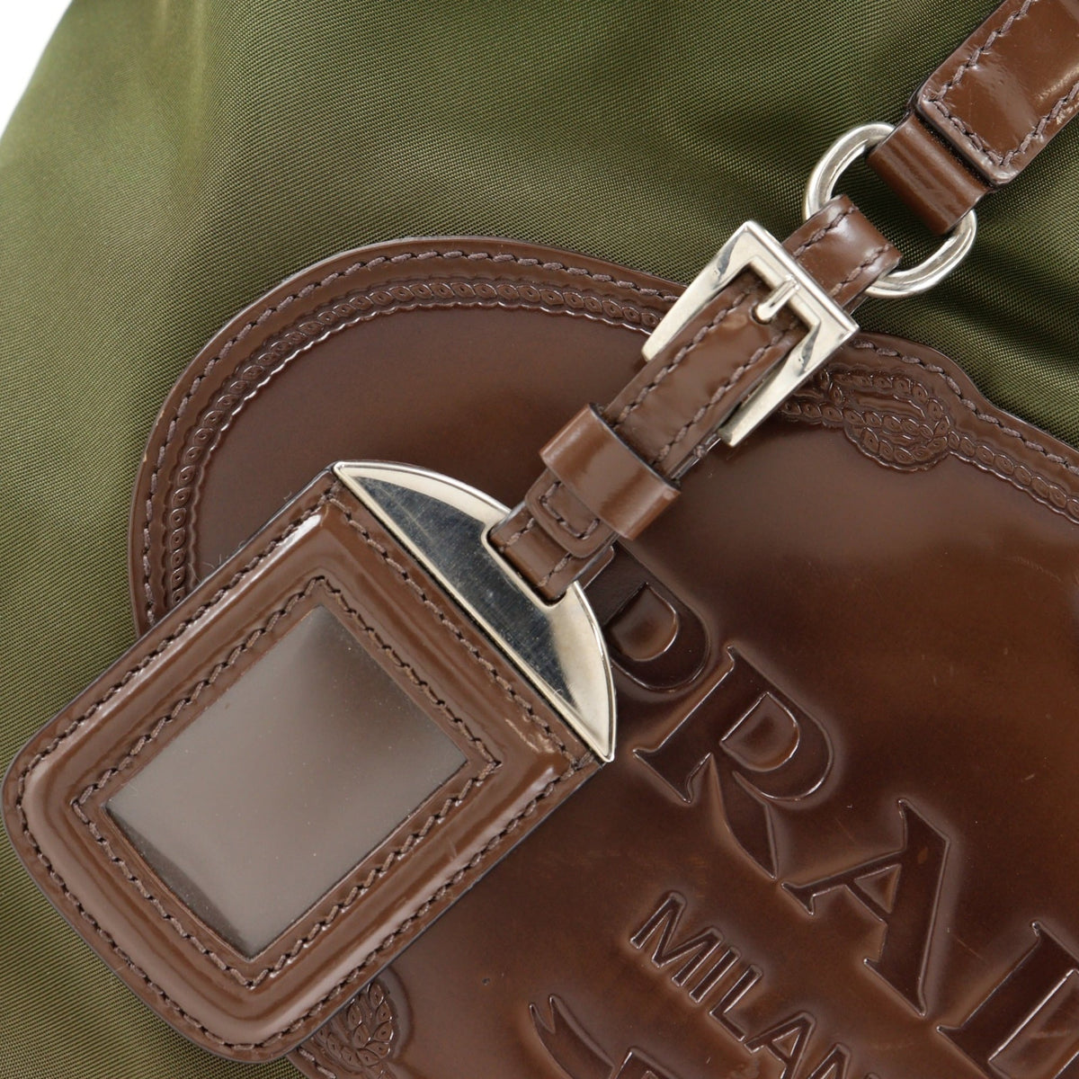 Prada Khaki Nylon Handbag (Pre-Owned)