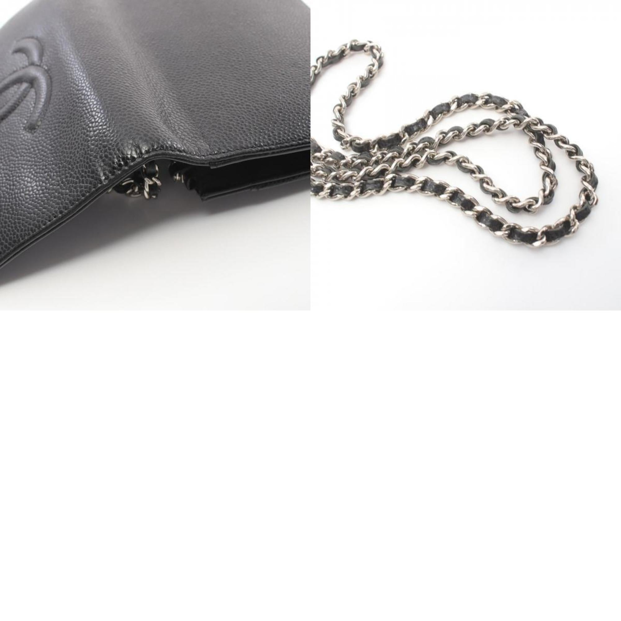 Chanel Caviar Skin Black Caviar Leather Shoulder Bag (Pre-Owned)