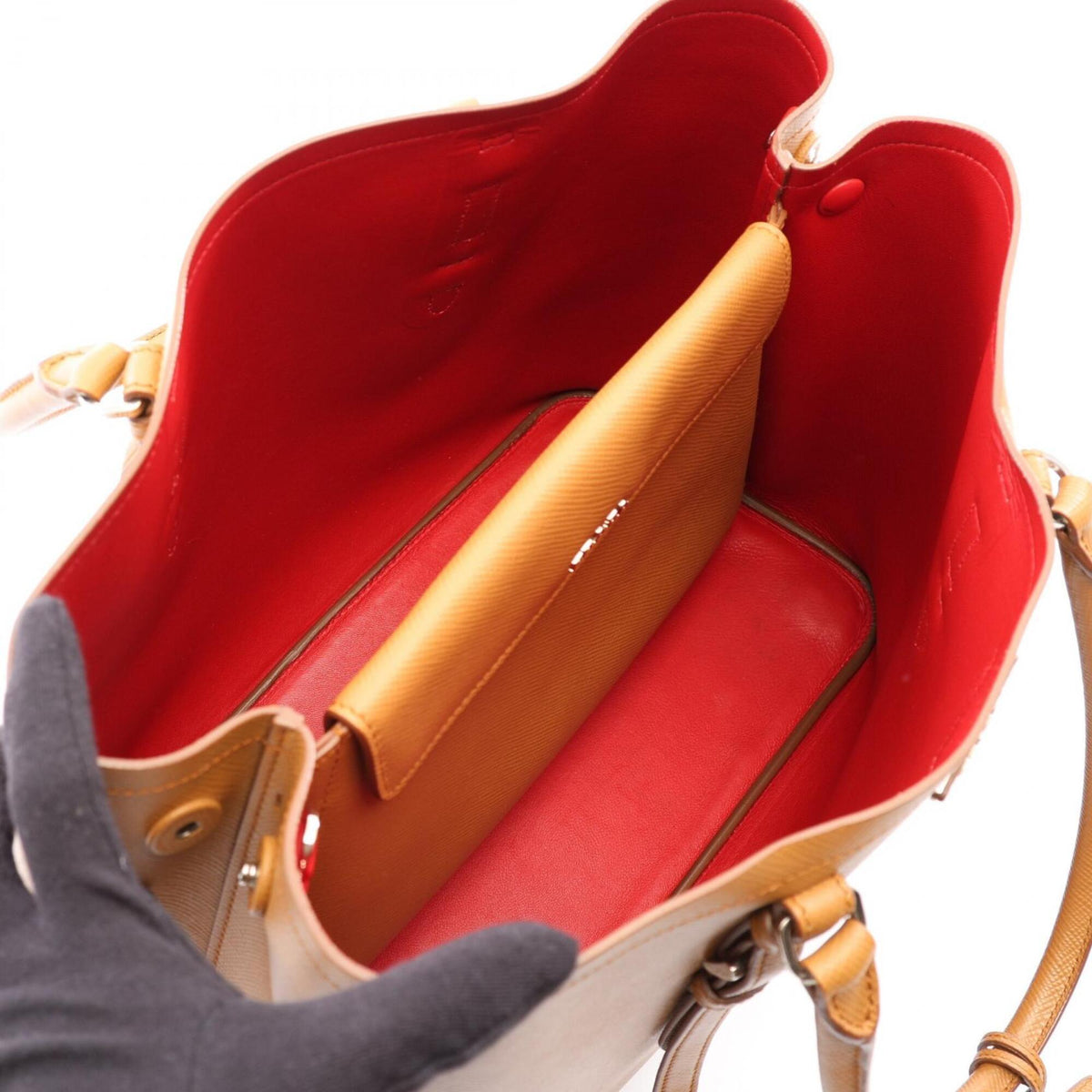 Prada Brown Leather Handbag Tote Bag (Pre-Owned)