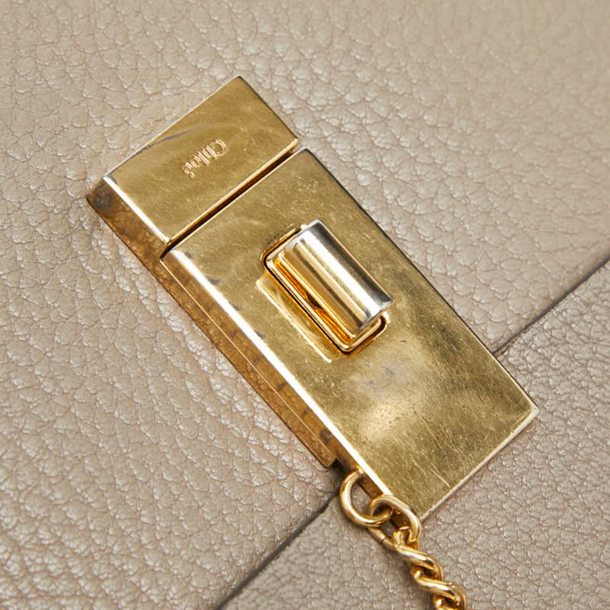 Chloé Drew Gray Leather Shoulder Bag (Pre-Owned)