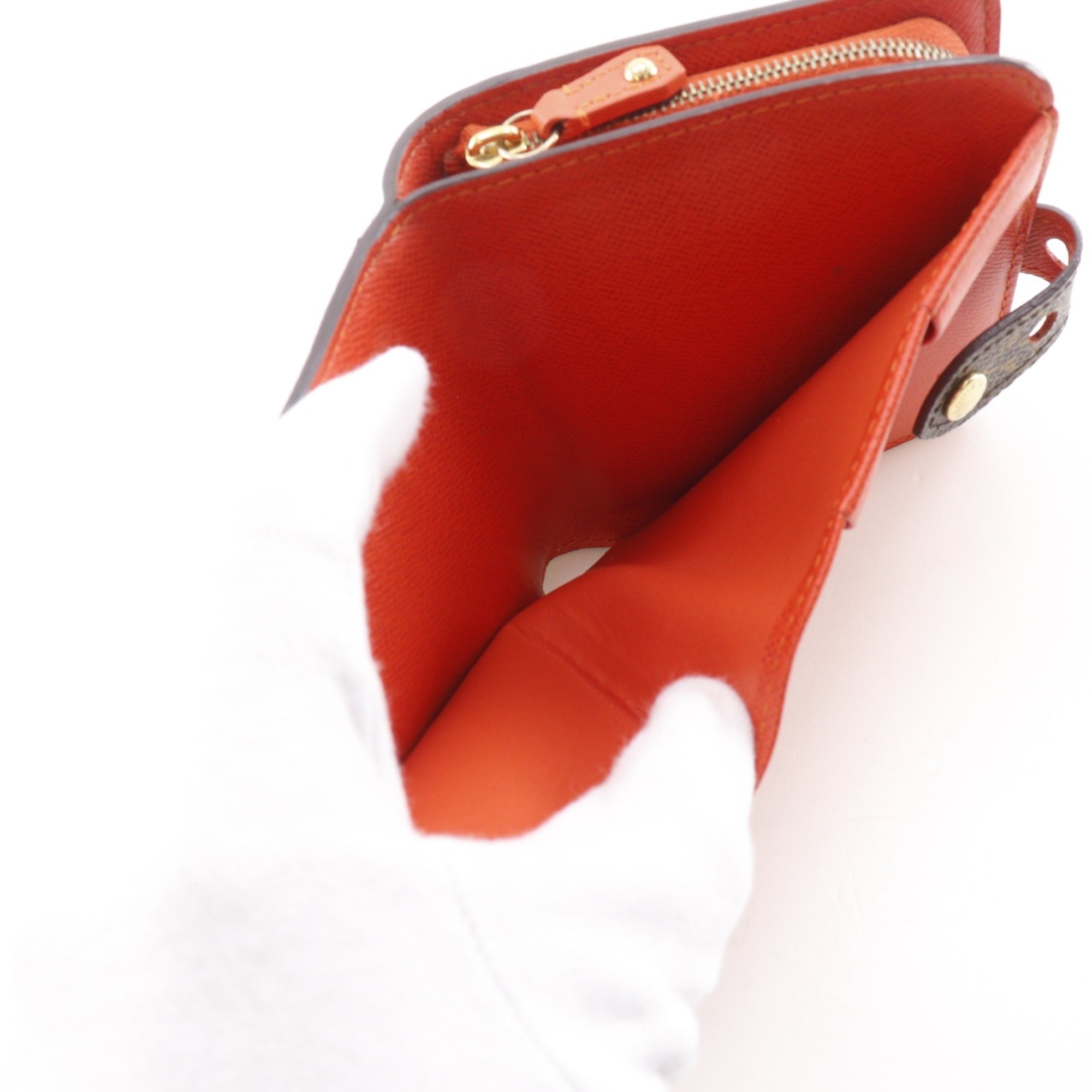 Louis Vuitton Brown Monogram Orange Canvas Monogram Perforated Wallet (Bi-Fold) (Pre-Owned)