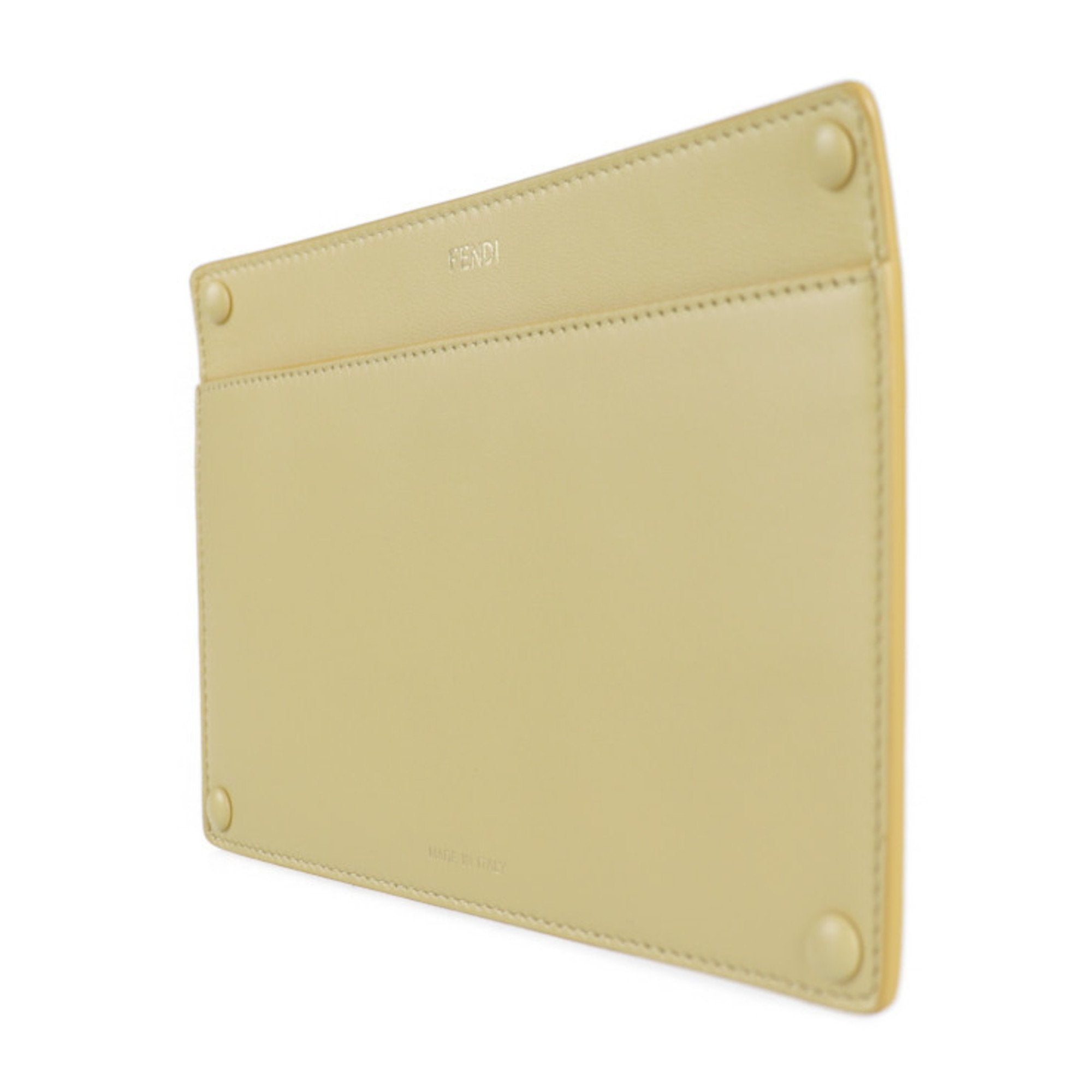 Fendi Cream Yellow Leather Pouch (Pre-Owned)