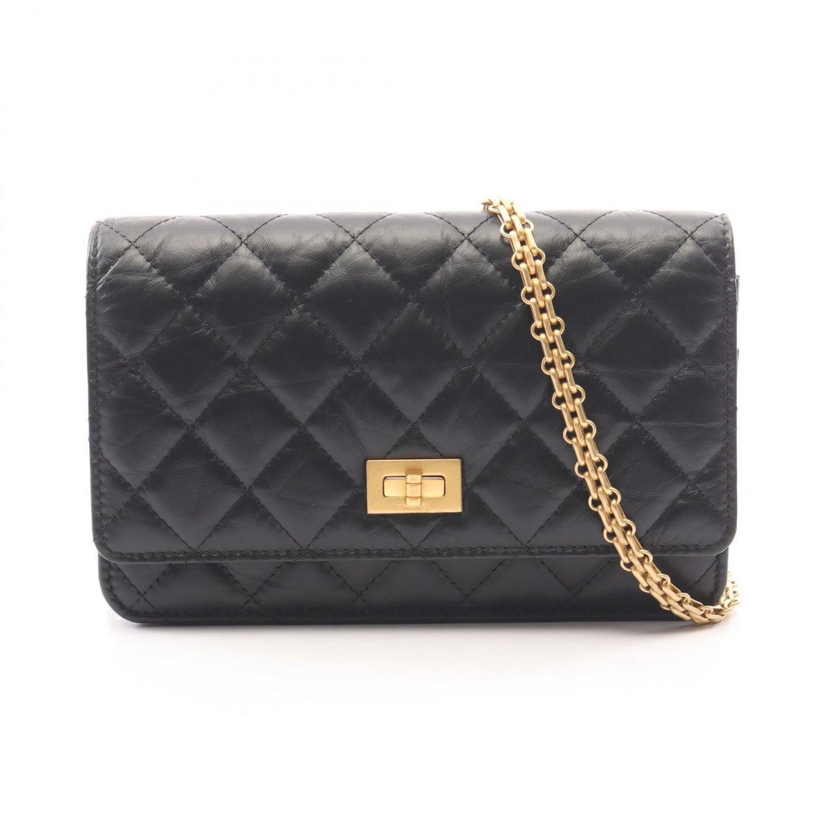 Chanel Black Leather Handbag Shoulder Bag (Pre-Owned)