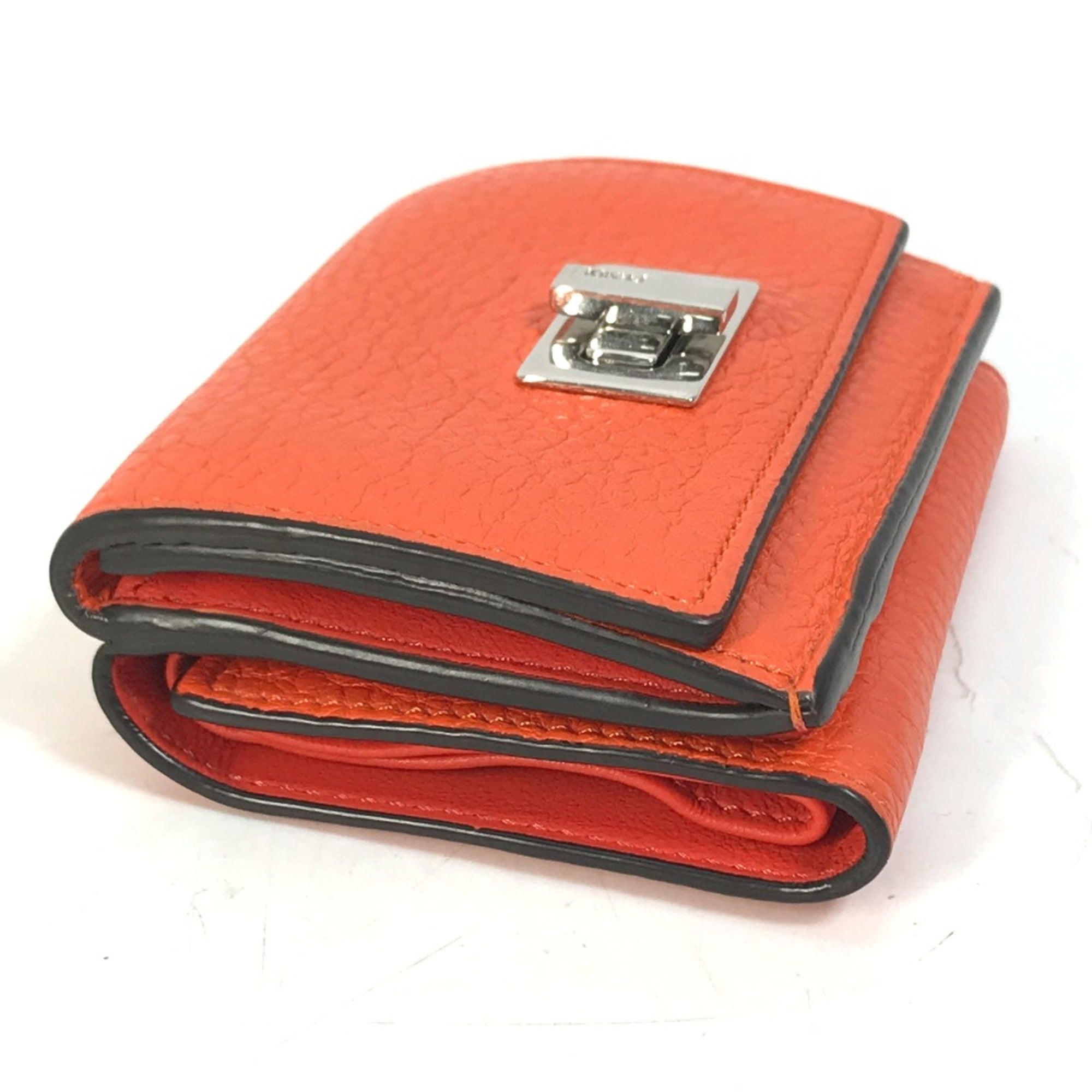 Fendi Orange Leather Wallet (Tri-Fold) (Pre-Owned)
