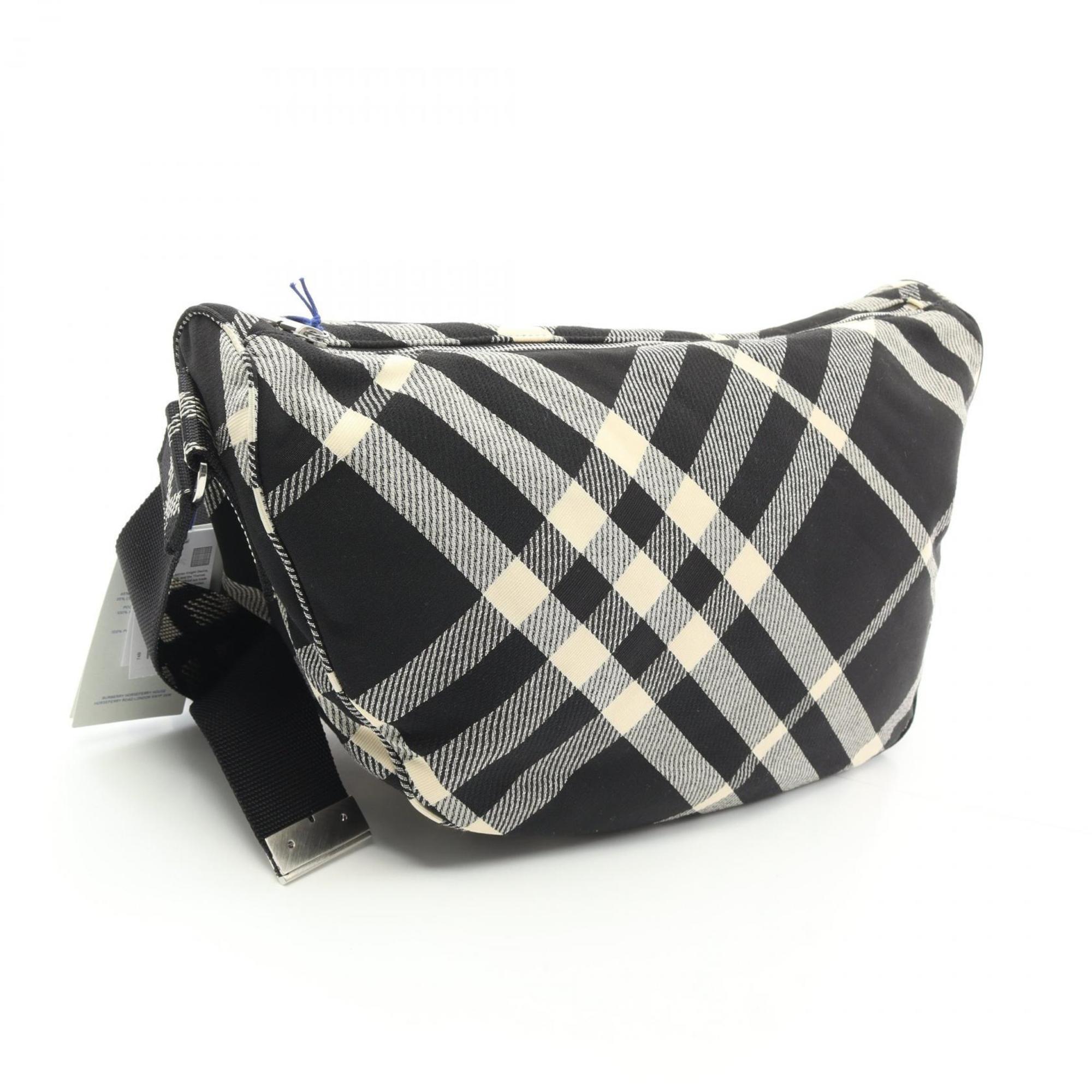 Burberry Black White Fabric Messenger Bag Shoulder Bag