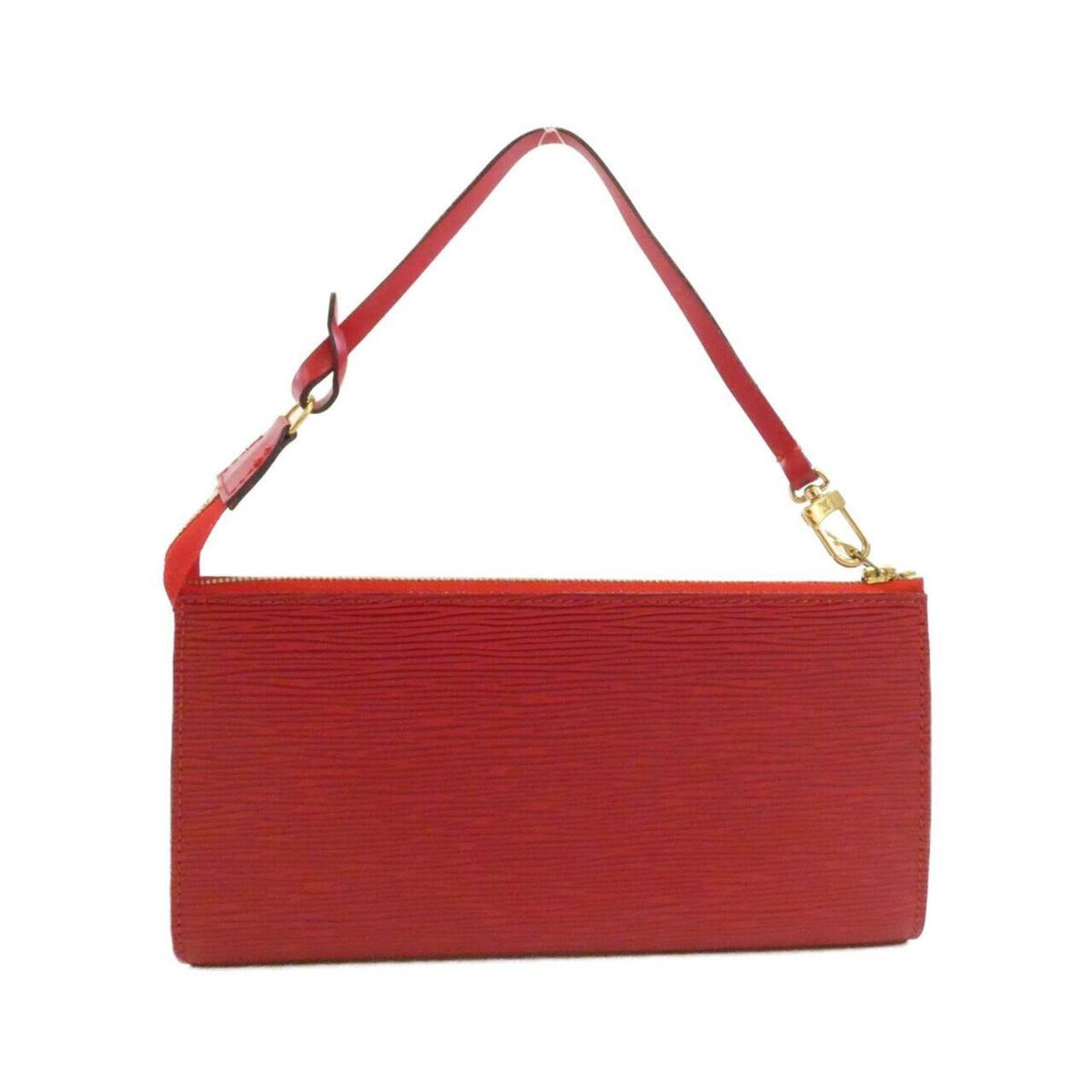 Louis Vuitton Red Color Leather Pochette Pouch (Pre-Owned)