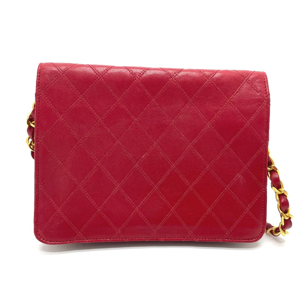 Chanel Red Leather Shoulder Bag (Pre-Owned)