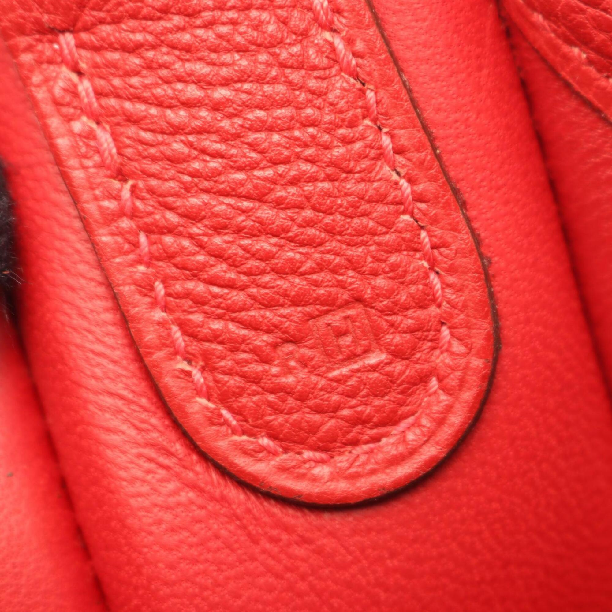 Hermes Red Color Vibrato Leather Togo Leather Shoulder Bag (Pre-Owned)