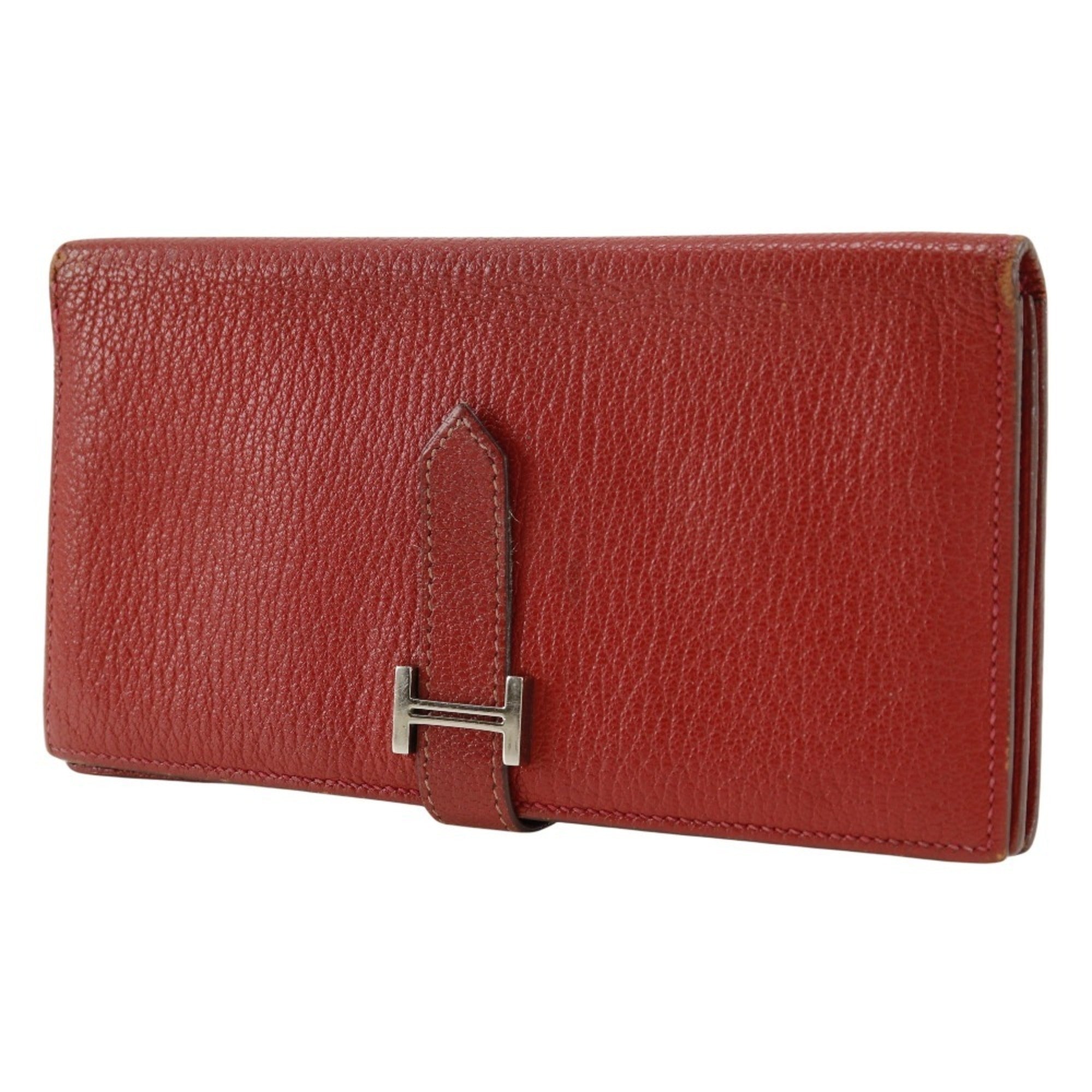 Hermes Red Color Wallet (Bi-Fold) (Pre-Owned)