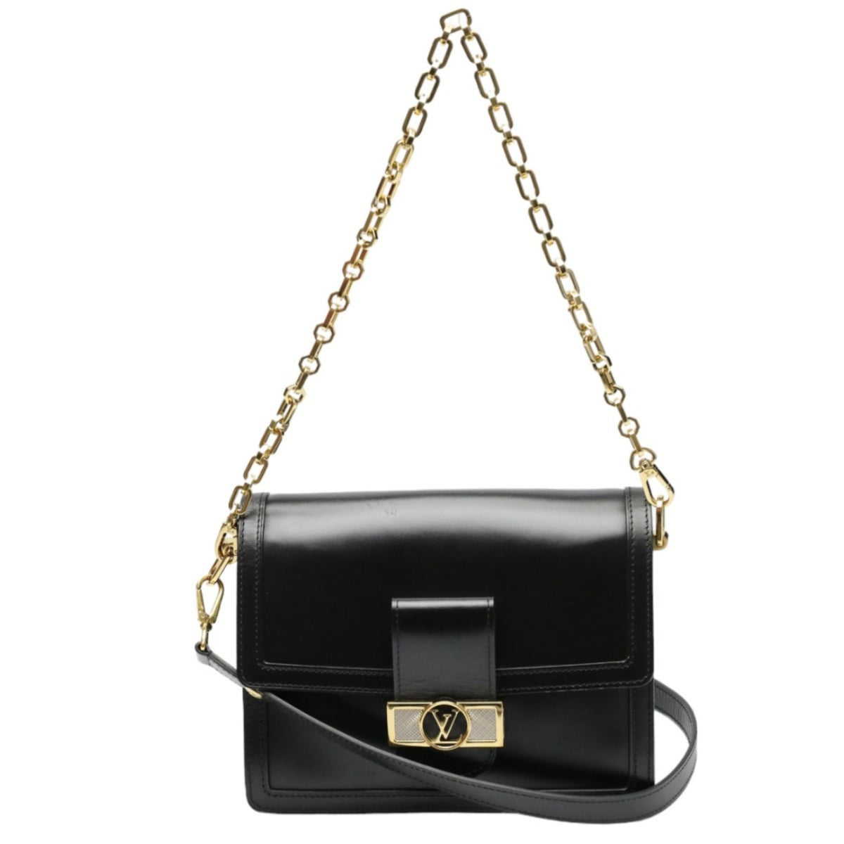Louis Vuitton Black Noir Leather Shoulder Bag (Pre-Owned)