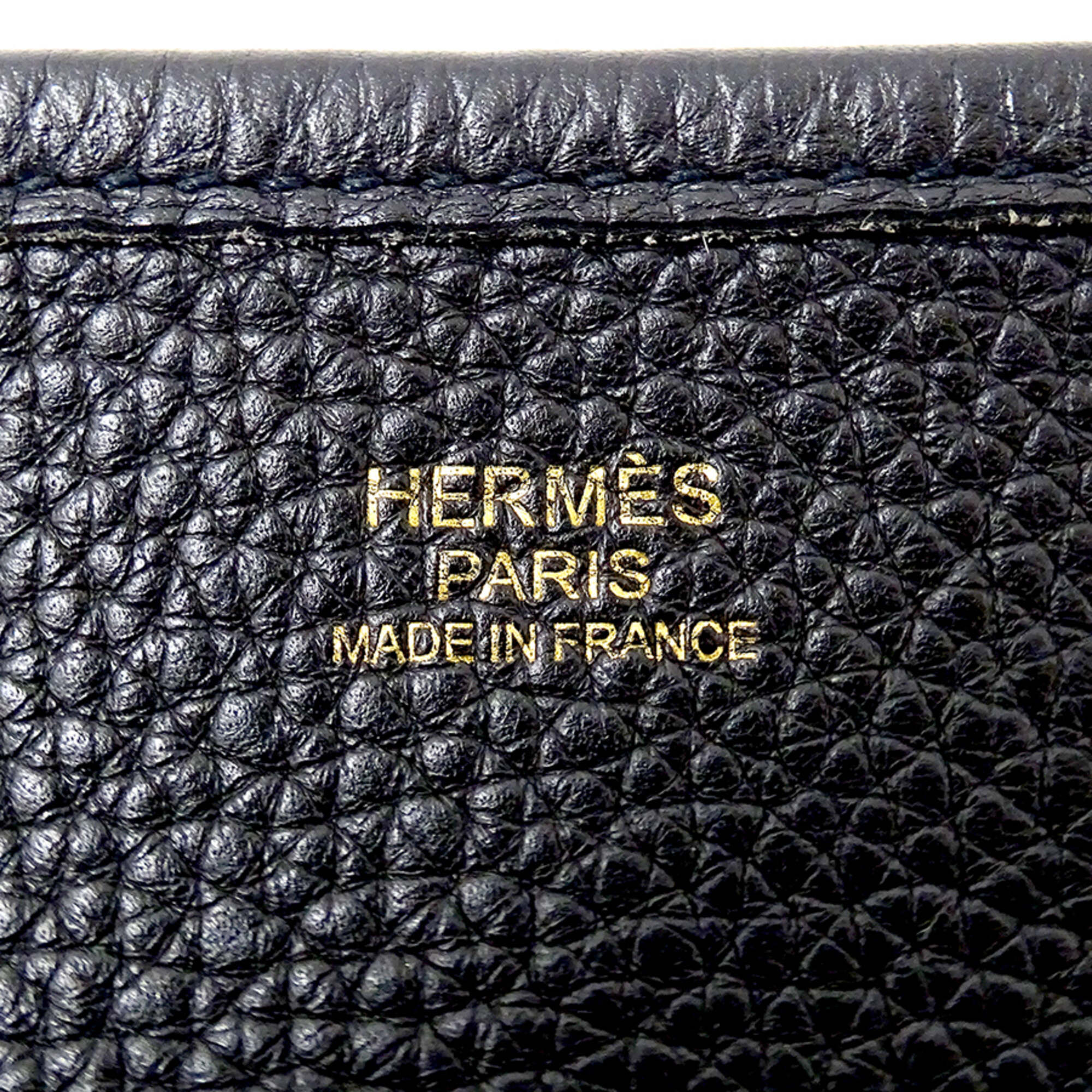 Hermes Black Taurillon Clemence Leather Handbag Shoulder Bag (Pre-Owned)