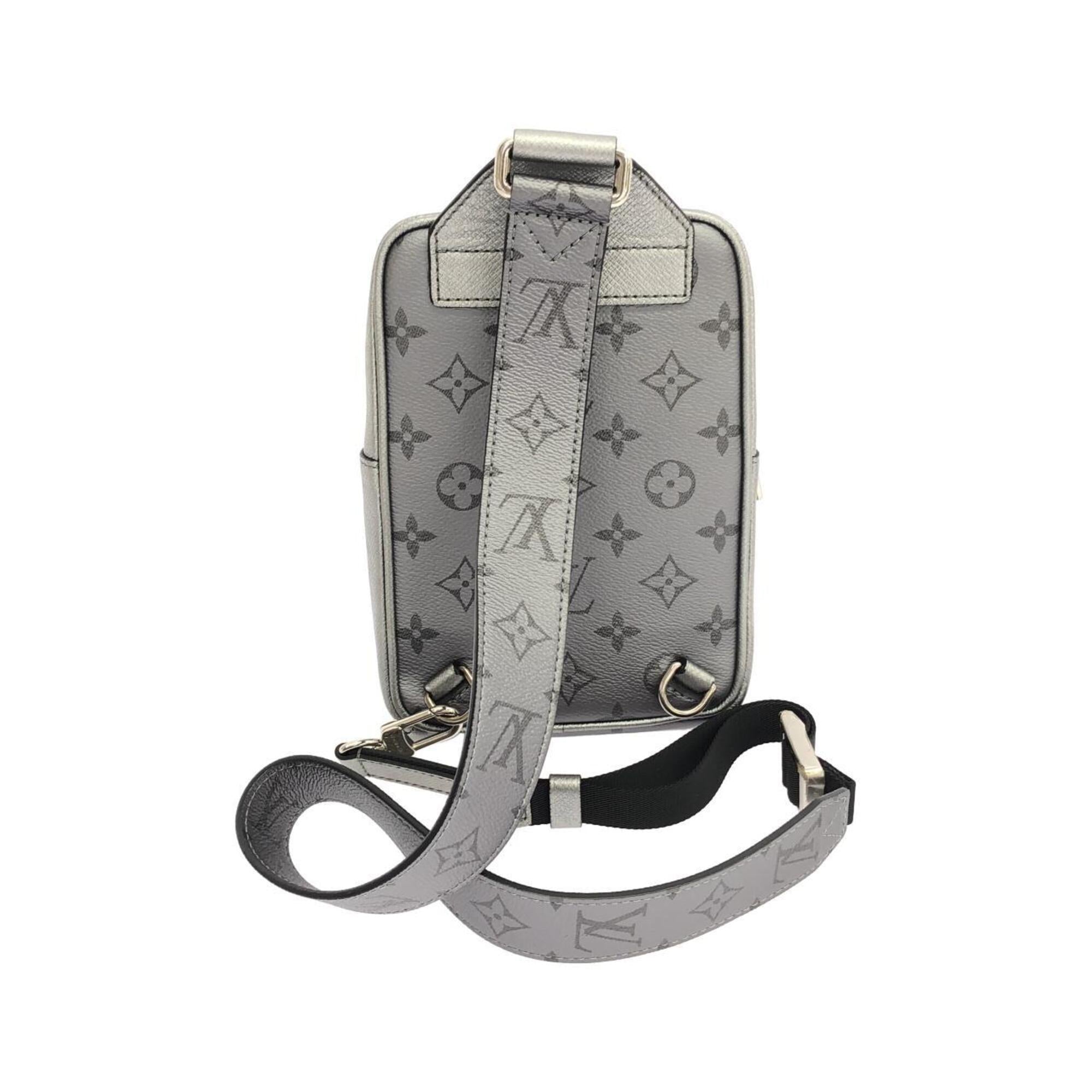 Louis Vuitton Taigarama Gunmetal Coated Canvas Leather Shoulder Bag (Pre-Owned)
