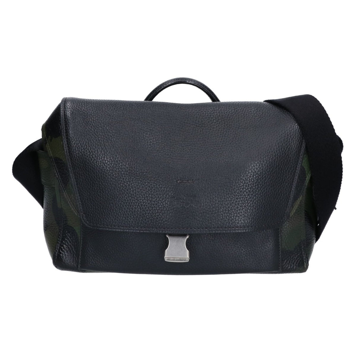 Coach Black Khaki Leather Shoulder Bag (Pre-Owned)
