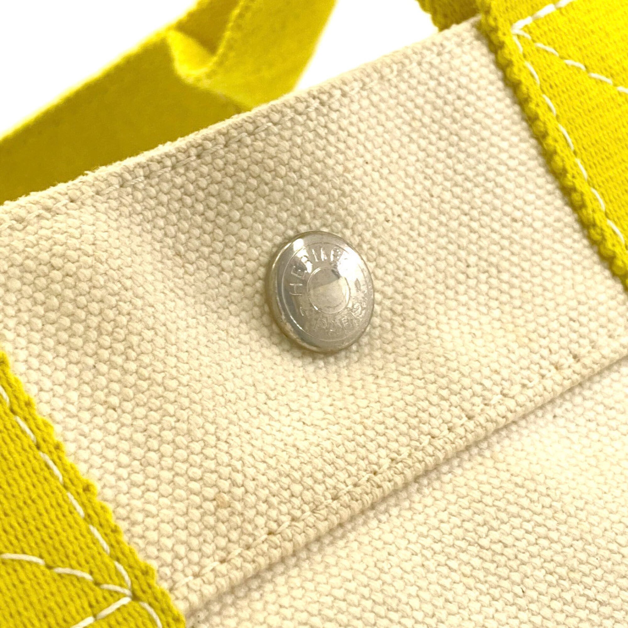 Hermes Yellow Canvas Handbag (Pre-Owned)