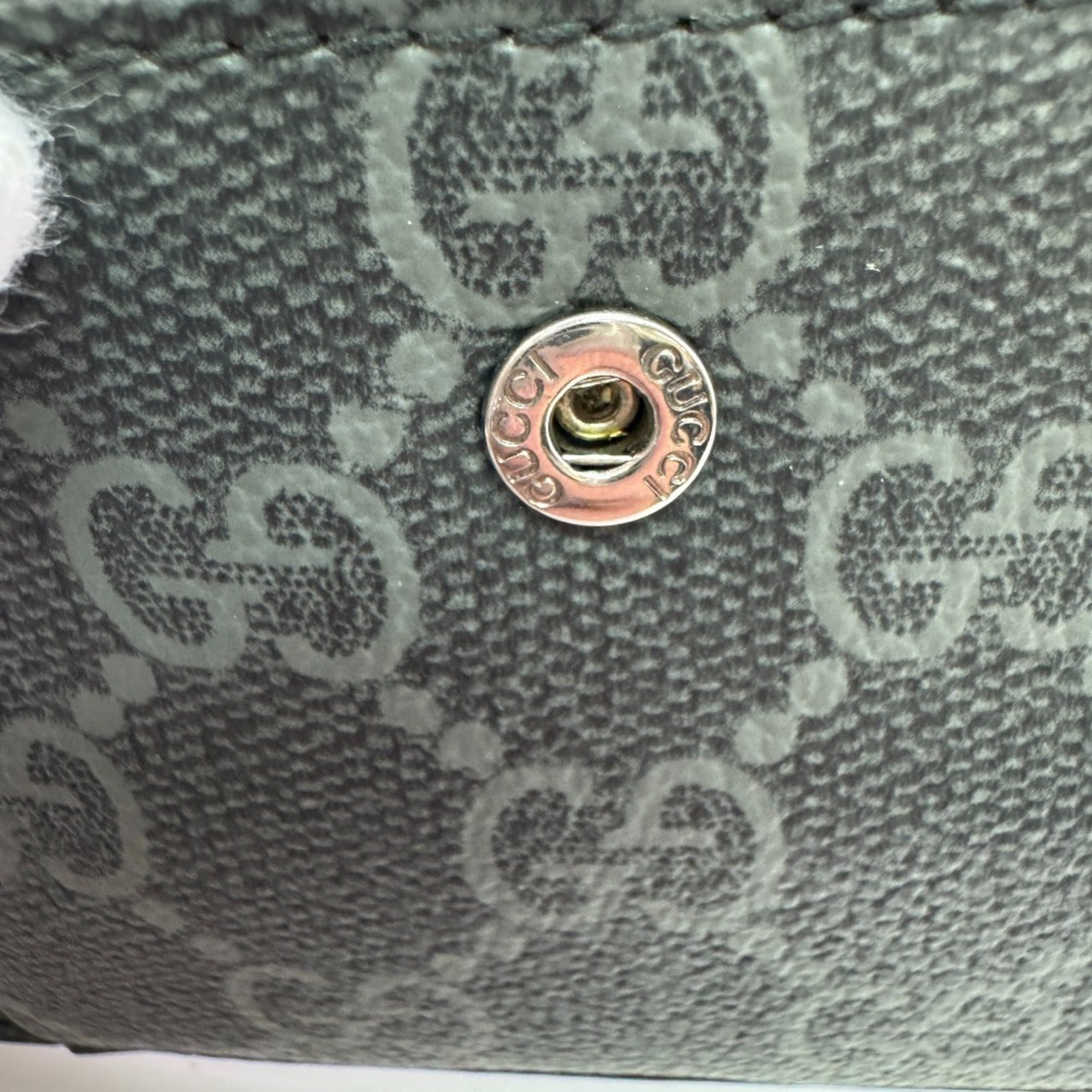 Gucci Black Gray Leather Pvc Wallet (Bi-Fold) (Pre-Owned)