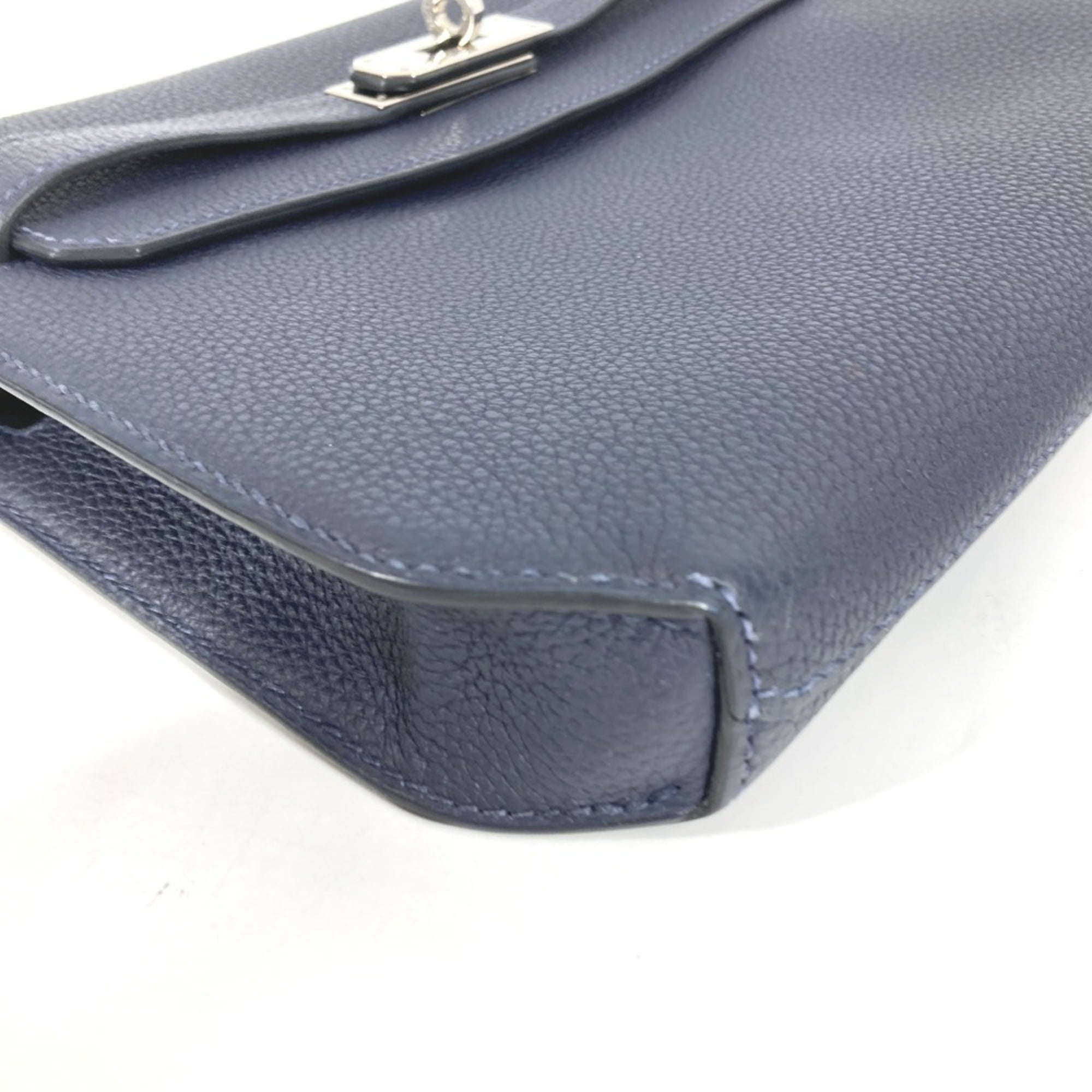 Hermes Kelly Navy Togo Leather Clutch Bag (Pre-Owned)