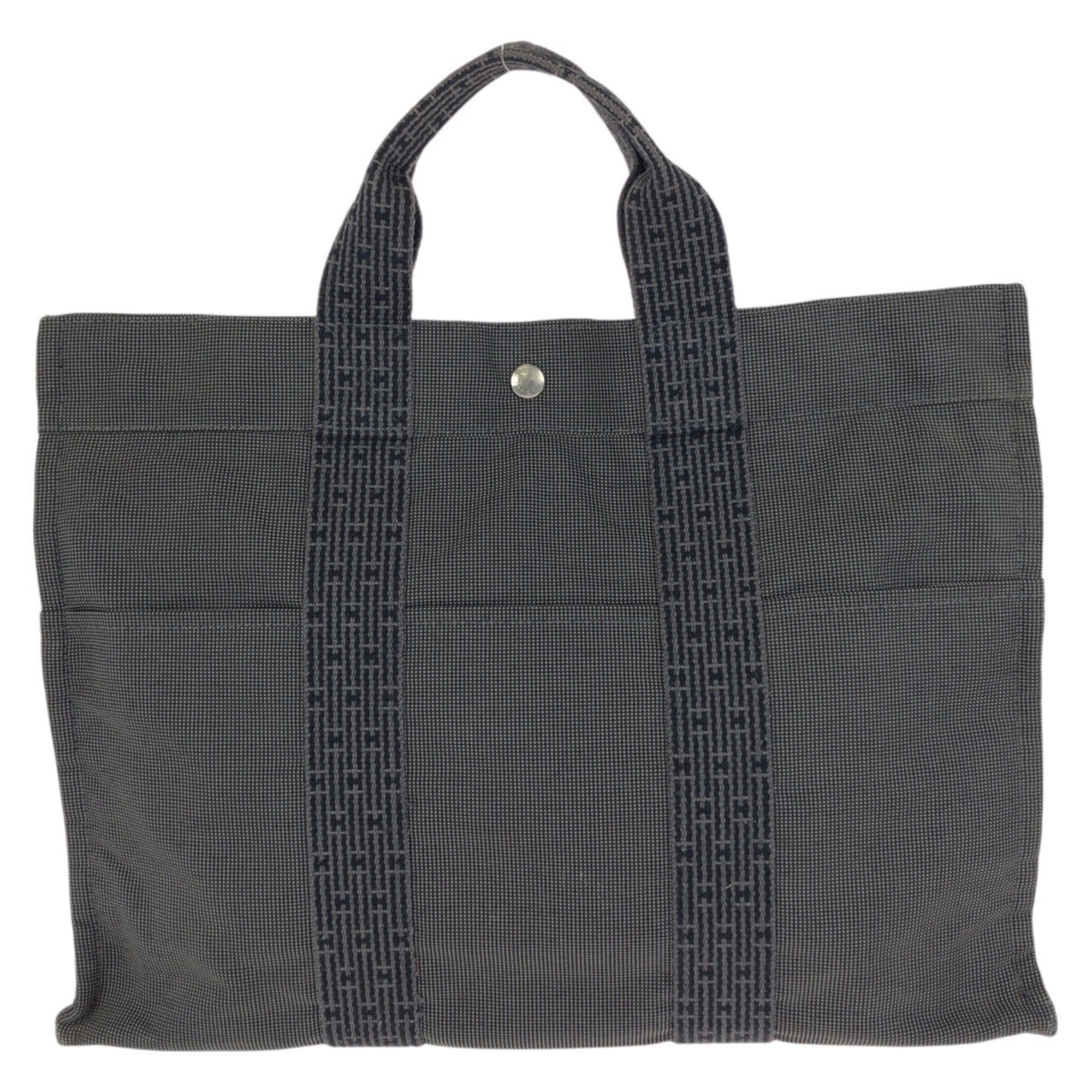 Hermes Gray Polyamide Polyester Handbag Tote Bag (Pre-Owned)