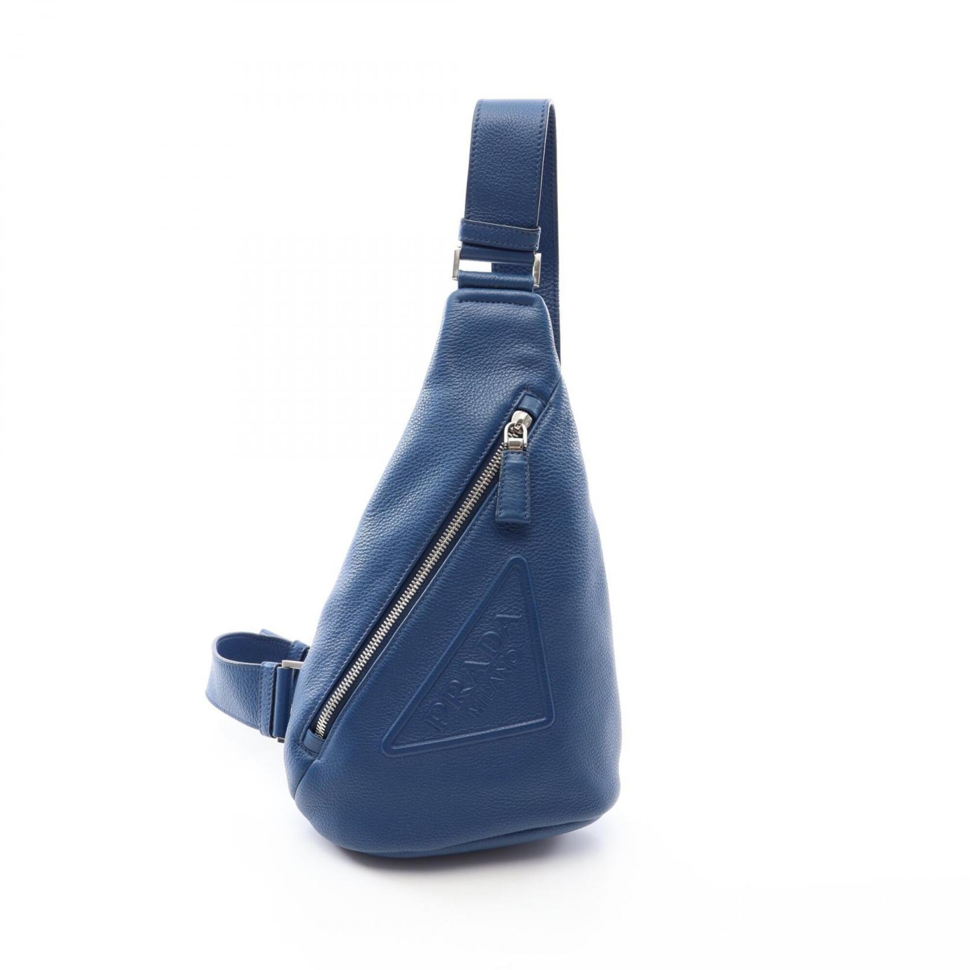 Prada Blue Leather Fanny Pack Handbag (Pre-Owned)
