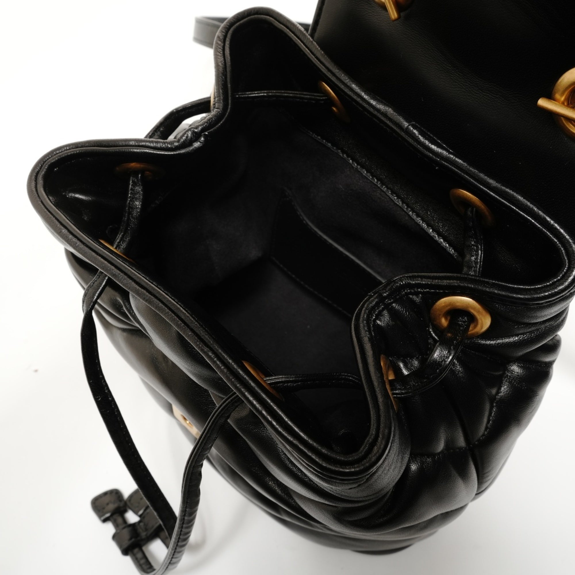 Gucci Gg Marmont Black Quilting Backpack (Pre-Owned)