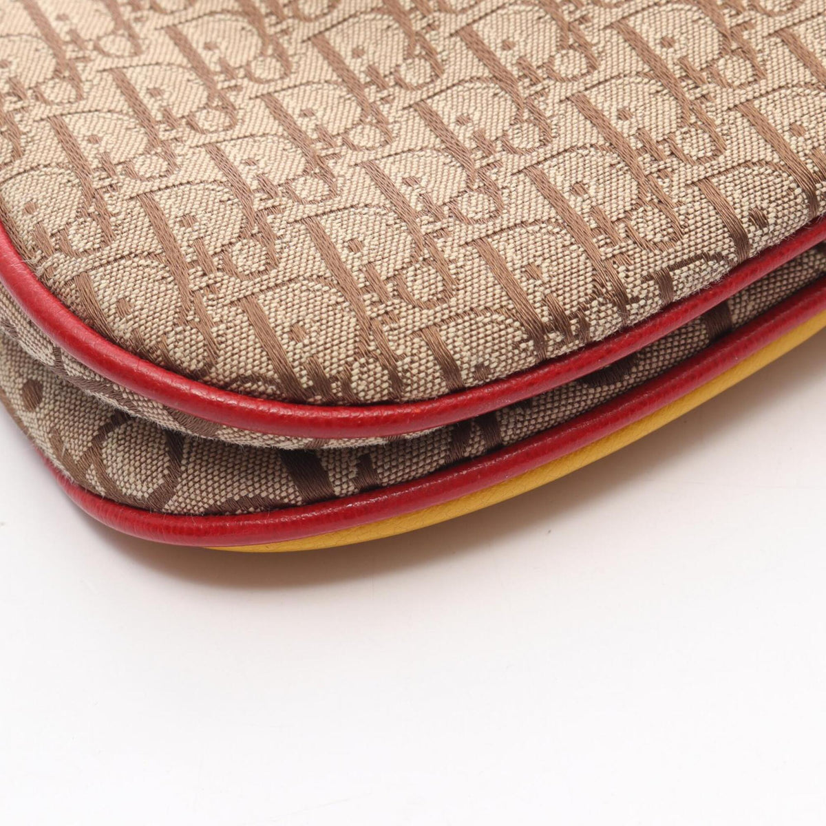 Christian Dior Beige Multi-Color Canvas Leather Handbag Shoulder Bag (Pre-Owned)