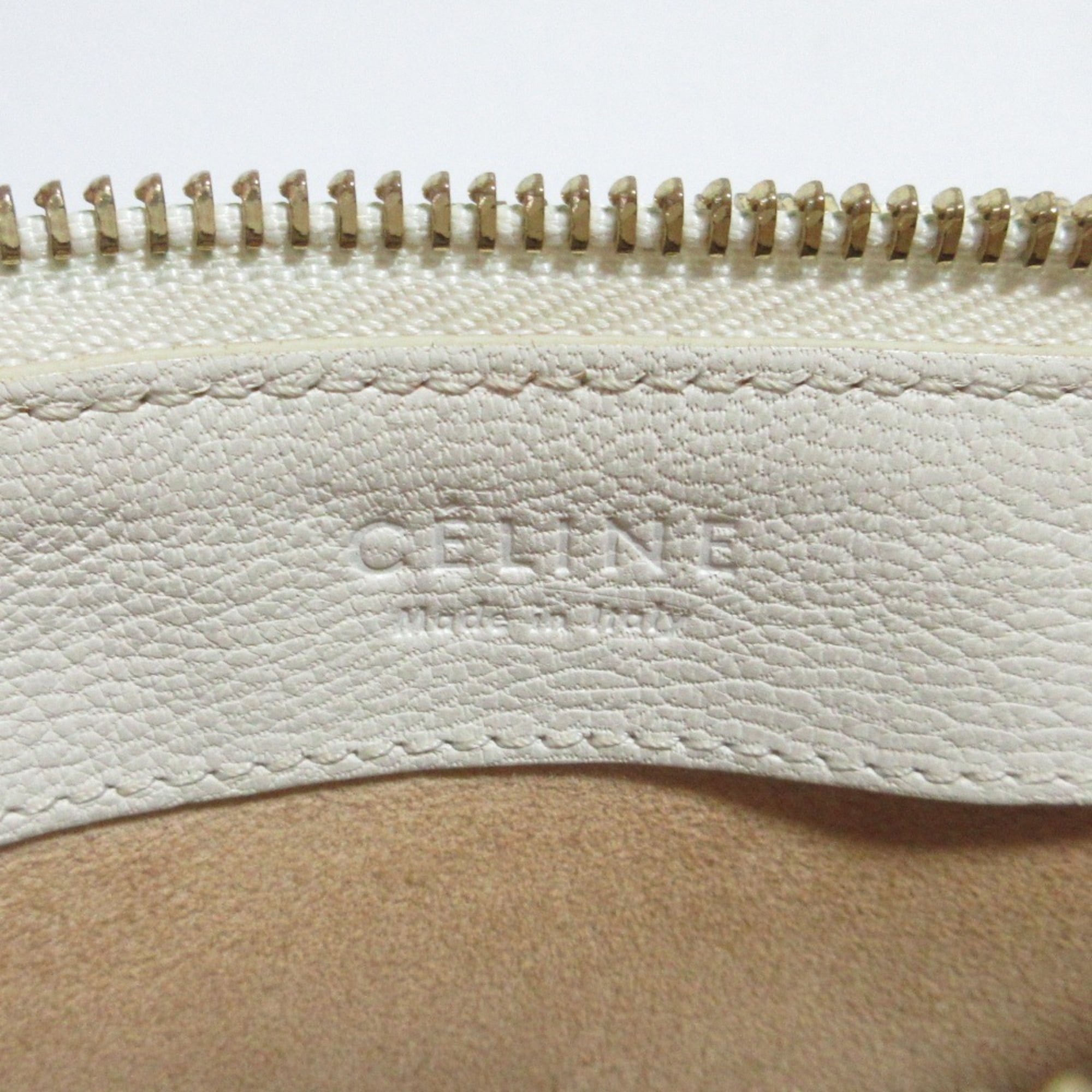 Celine Off-White White Leather Shoulder Bag (Pre-Owned)