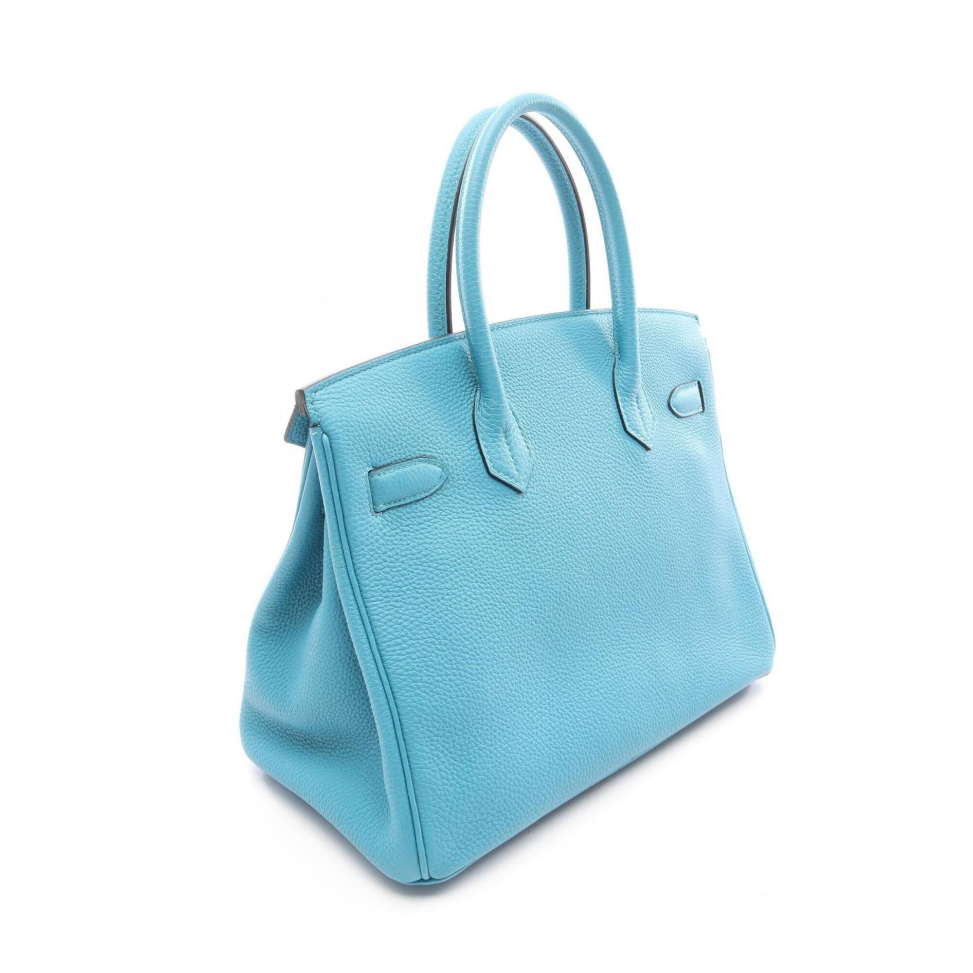 Hermes Turquoise Blue Togo Leather Handbag (Pre-Owned)
