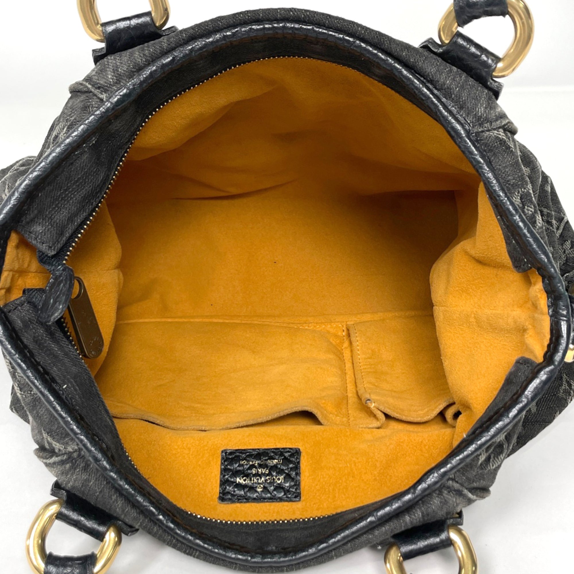 Louis Vuitton Black Noir Monogram Denim Handbag (Pre-Owned)