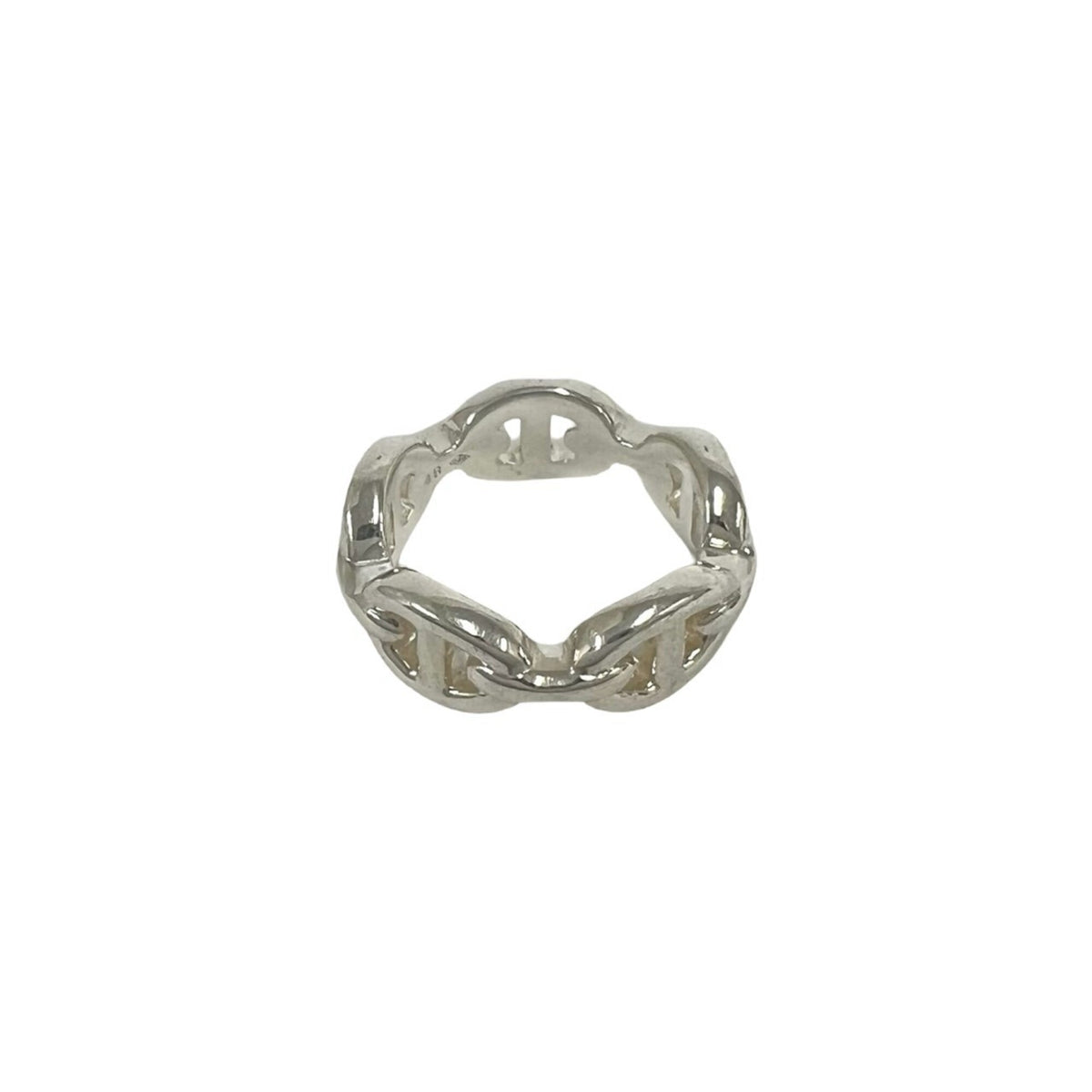 Hermes Silver Silver 925 Band Ring (Pre-Owned)