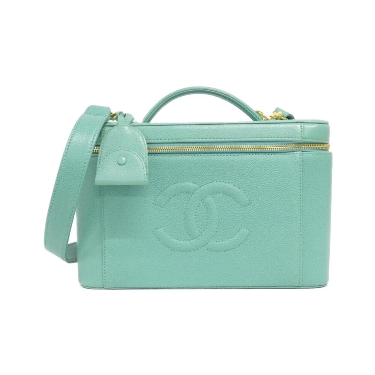Chanel Green Grained Calfskin Handbag (Pre-Owned)