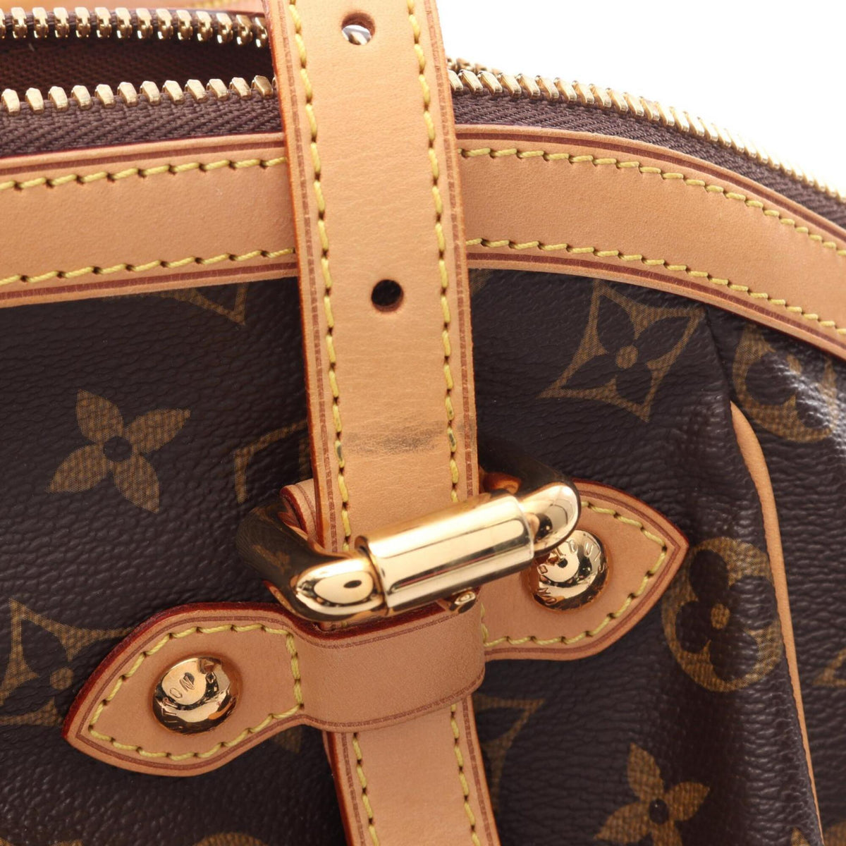 Louis Vuitton Brown Monogram Coated Canvas Leather Handbag (Pre-Owned)