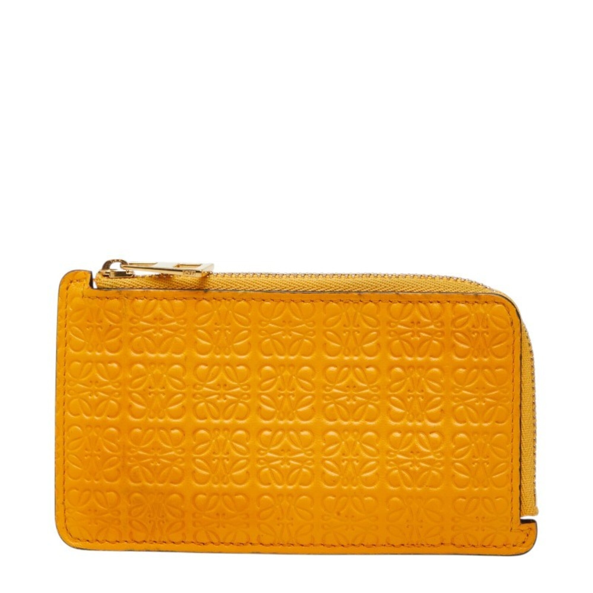 Loewe Orange Yellow Leather Coin Purse/Coin Case (Pre-Owned)
