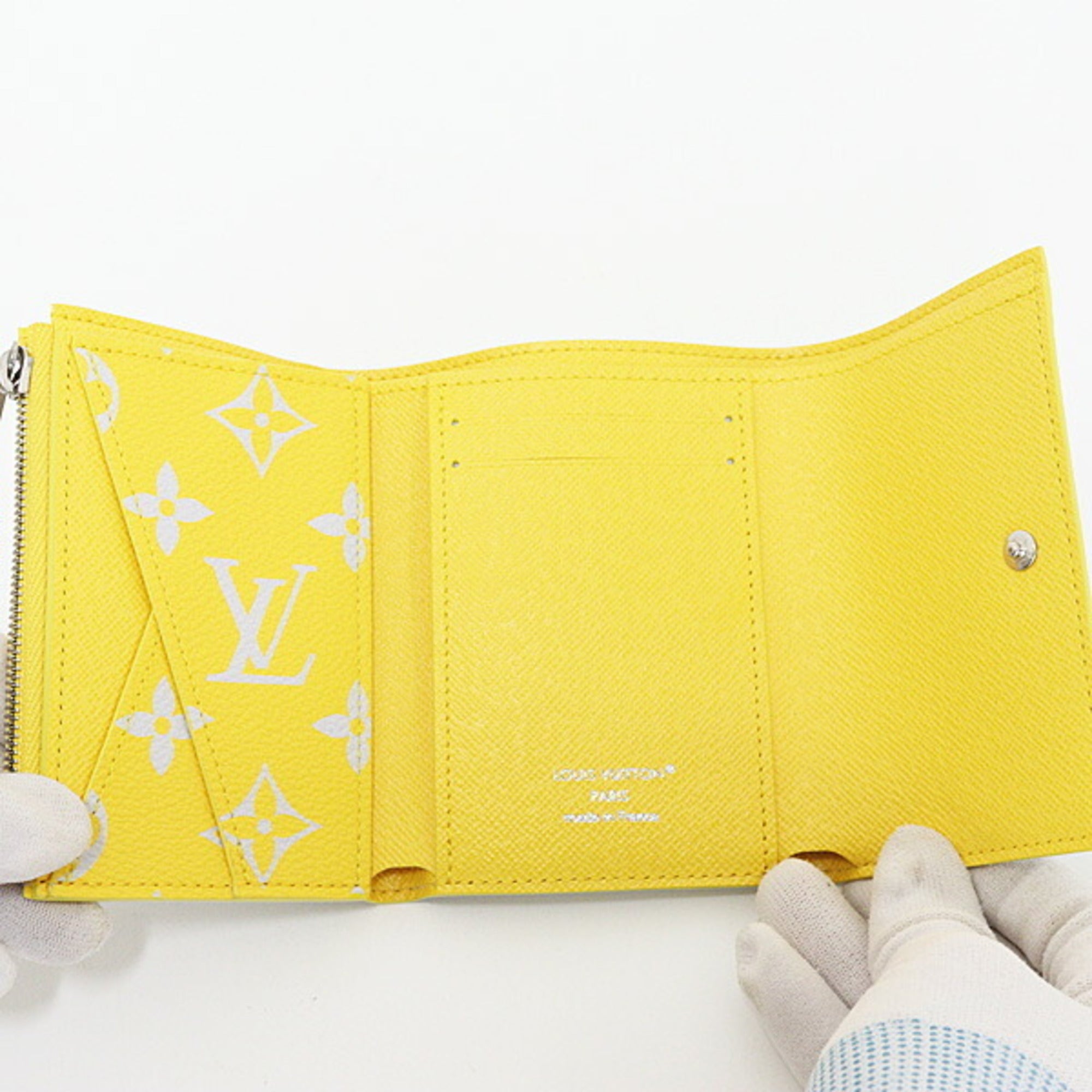 Louis Vuitton Monogram Gray Yellow Wallet (Tri-Fold) (Pre-Owned)