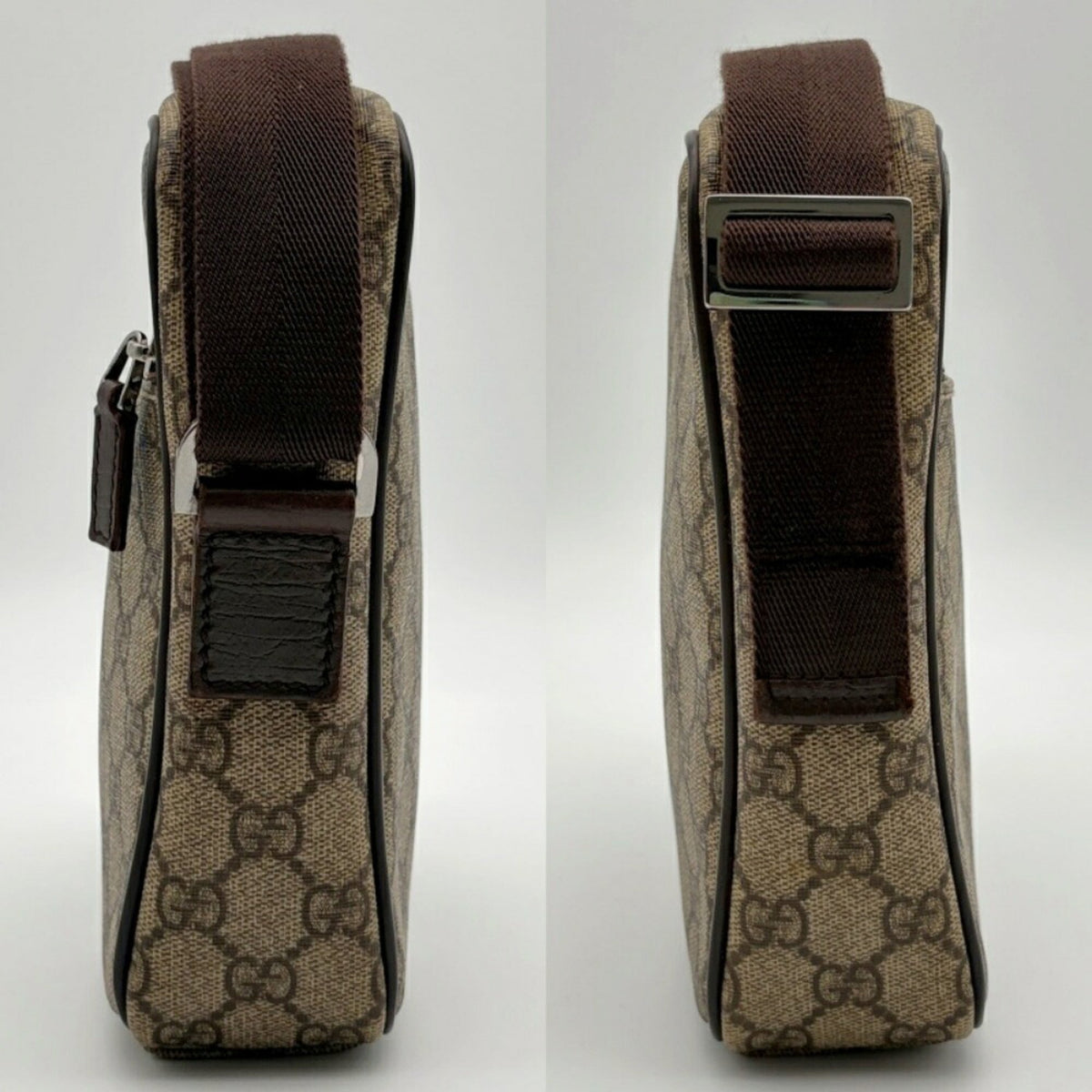 Gucci Beige Dark Brown Pvc Leather Shoulder Bag (Pre-Owned)