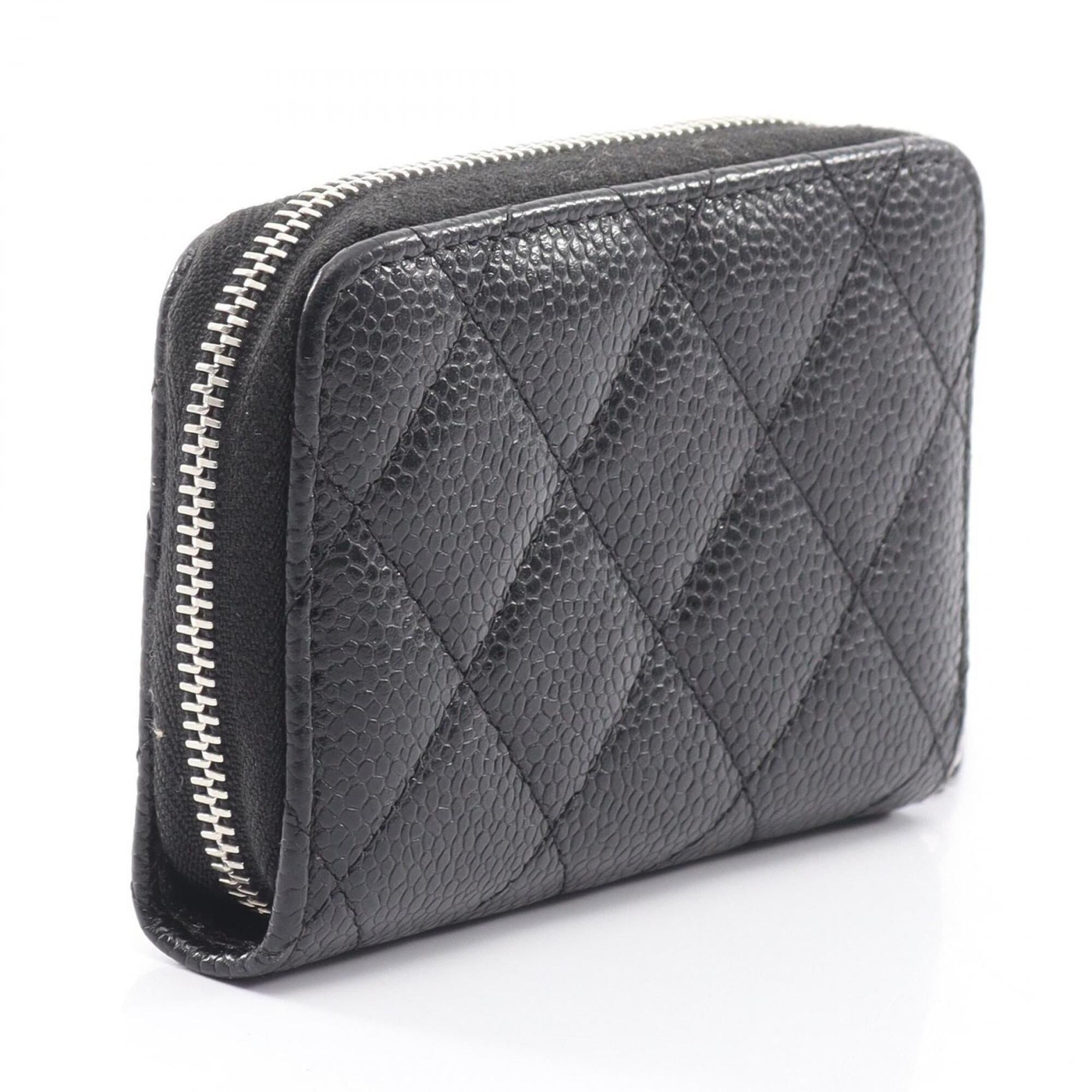 Chanel Black Grained Calfskin Coin Purse/Coin Case (Pre-Owned)