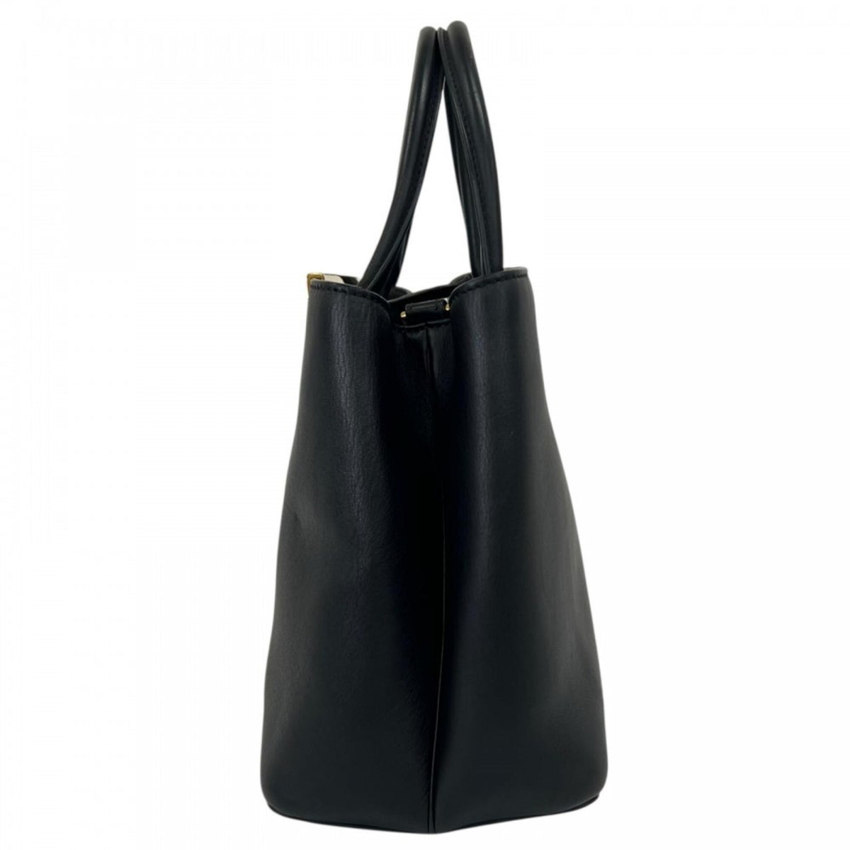 Fendi Black White Leather Handbag (Pre-Owned)