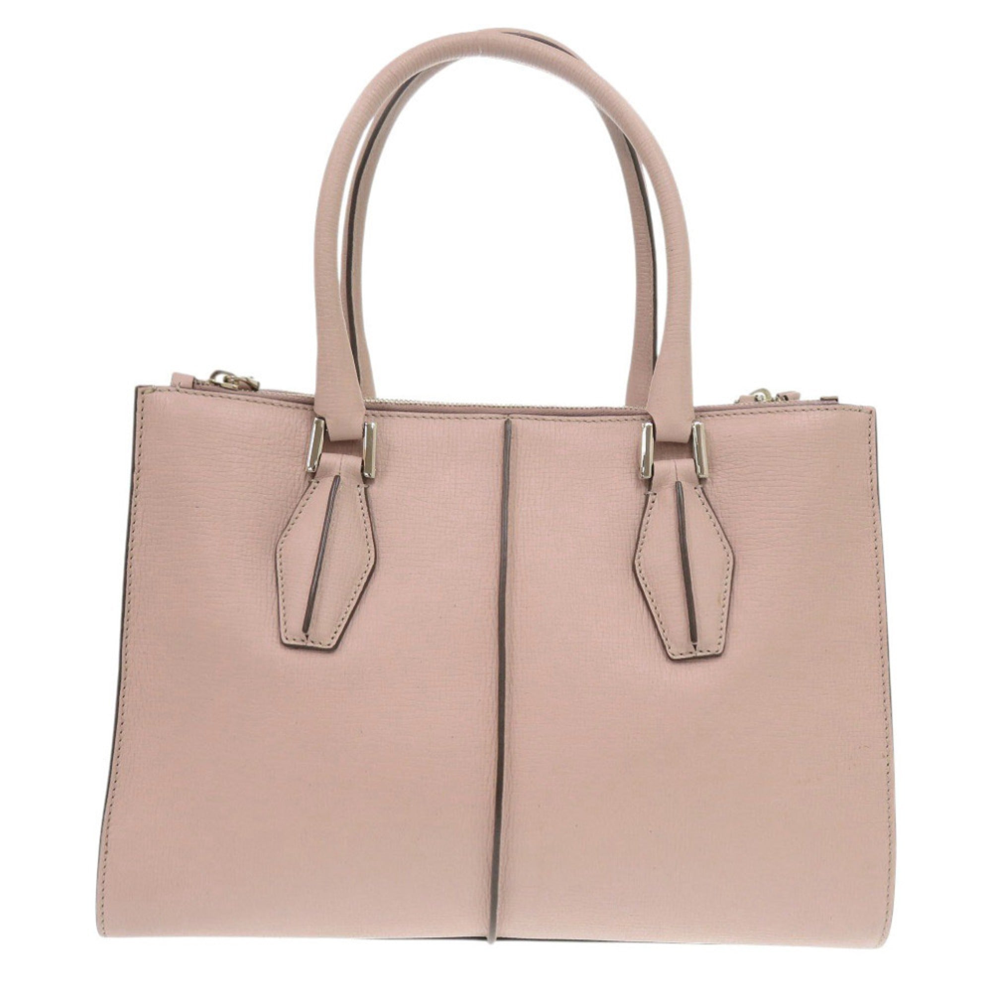 Tod's Pink Leather Handbag Tote Bag (Pre-Owned)