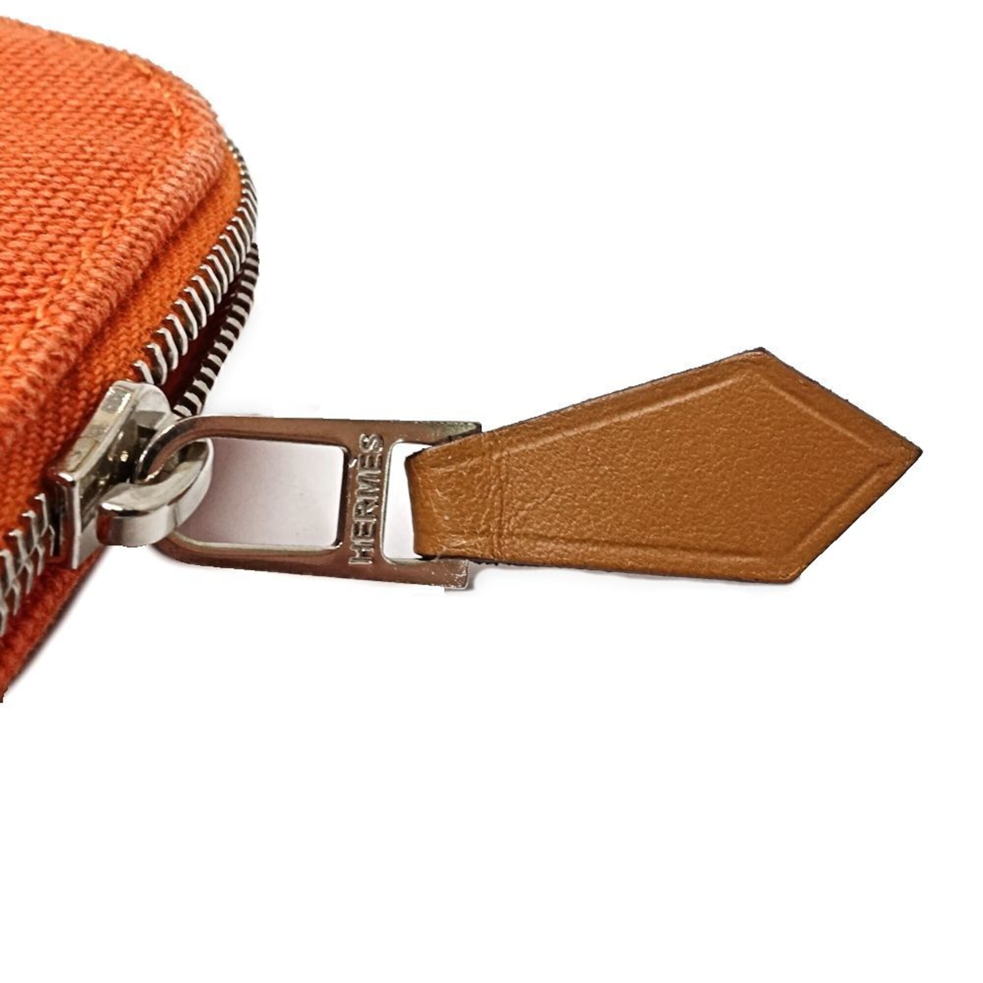 Hermes Orange Canvas Pouch (Pre-Owned)