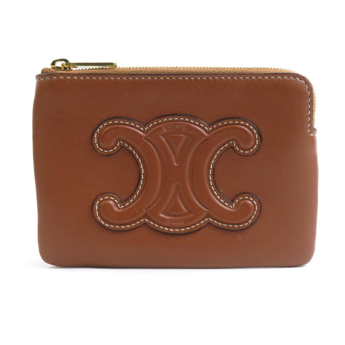 Celine Brown Leather Coin Purse/Coin Case (Pre-Owned)