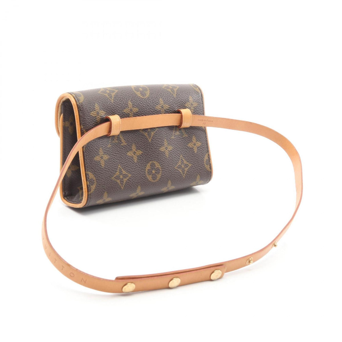 Louis Vuitton Brown Coated Canvas Leather Fanny Pack Handbag (Pre-Owned)
