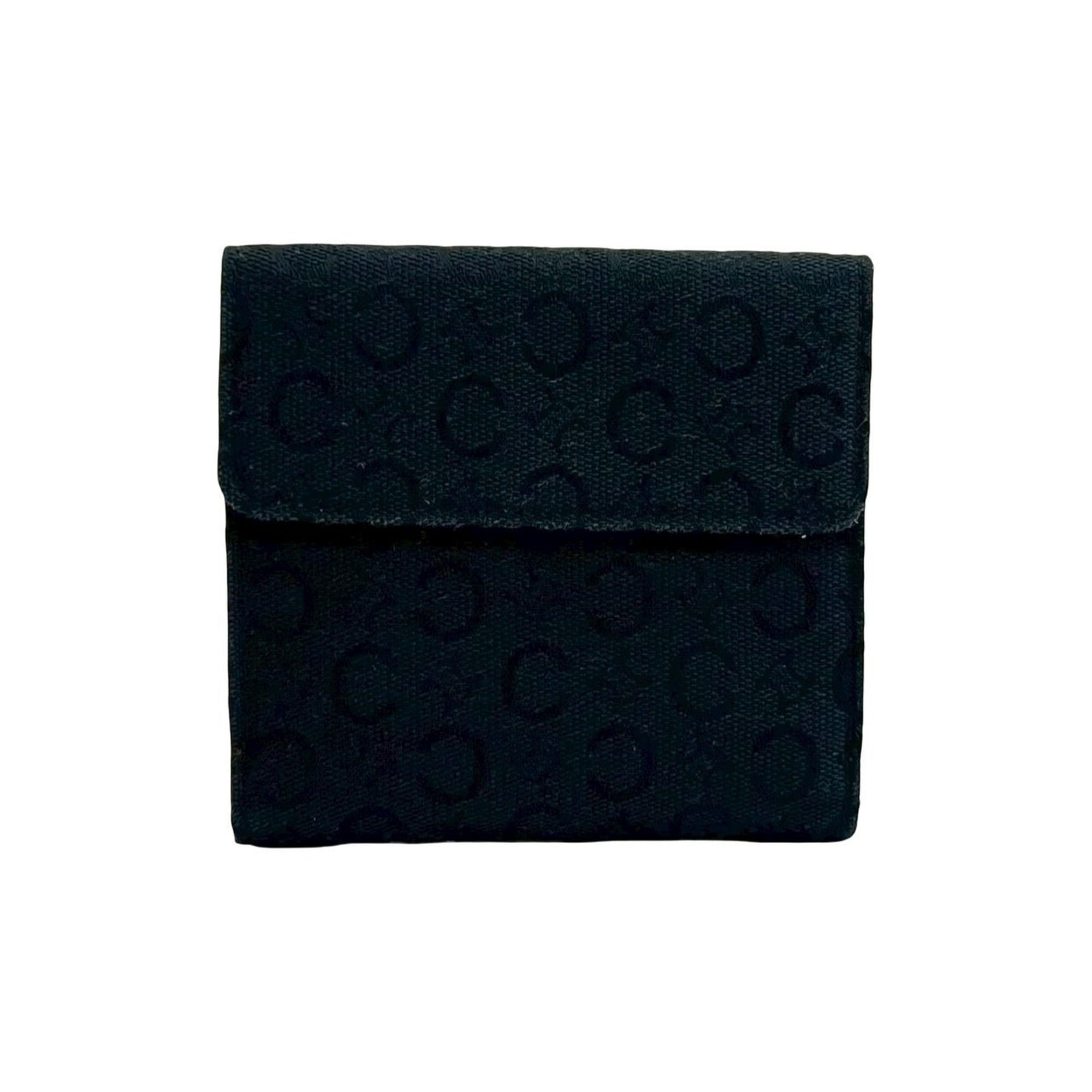 Celine Black Canvas Leather Wallet (Tri-Fold) (Pre-Owned)